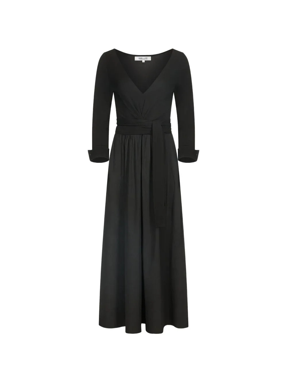 Wrap-Style Long-Sleeve Midi Dress by Dvf Vintage