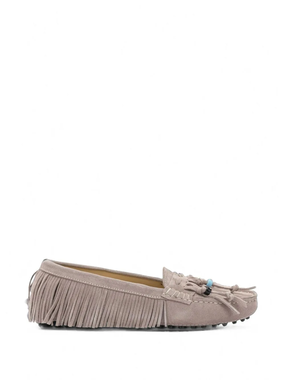 Emily Fringe-Trim Beaded Moccasins