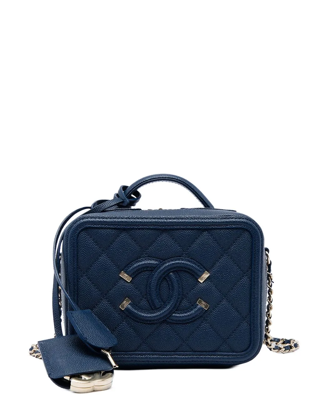 2019 Small Caviar CC Filigree Vanity Case Satchel by CHANEL Pre-Owned
