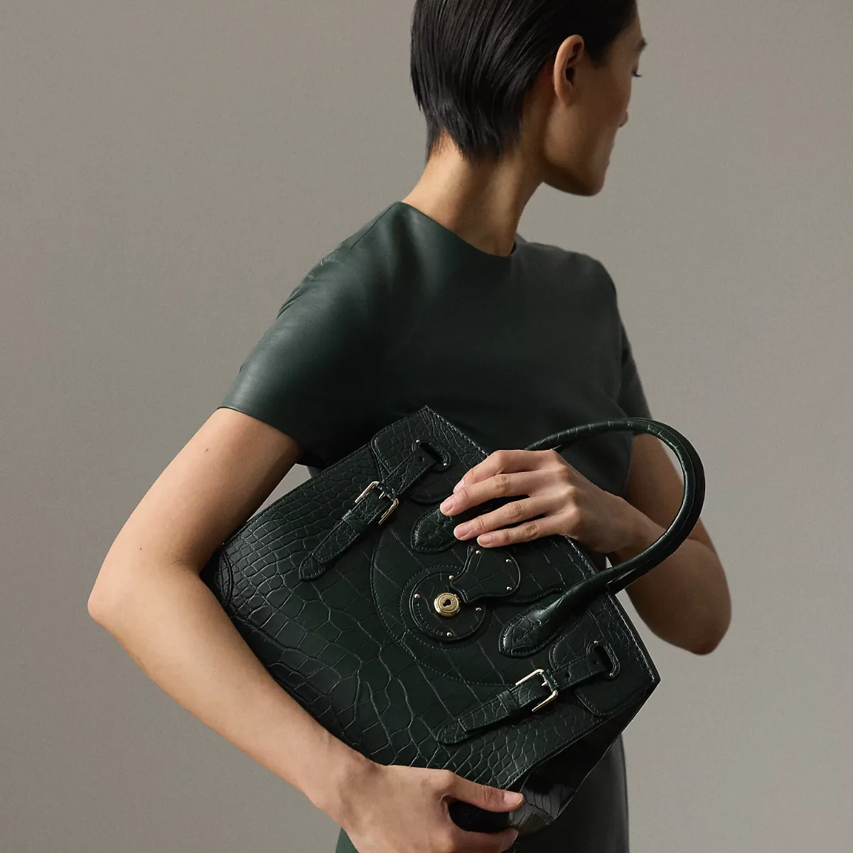 Soft Ricky 33 Caiman Bag by Ralph Lauren Collection