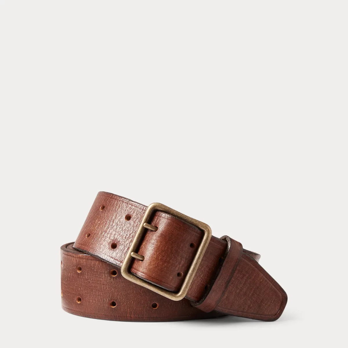 Hand-Burnished Leather Double-Prong Belt by Ralph Lauren RRL