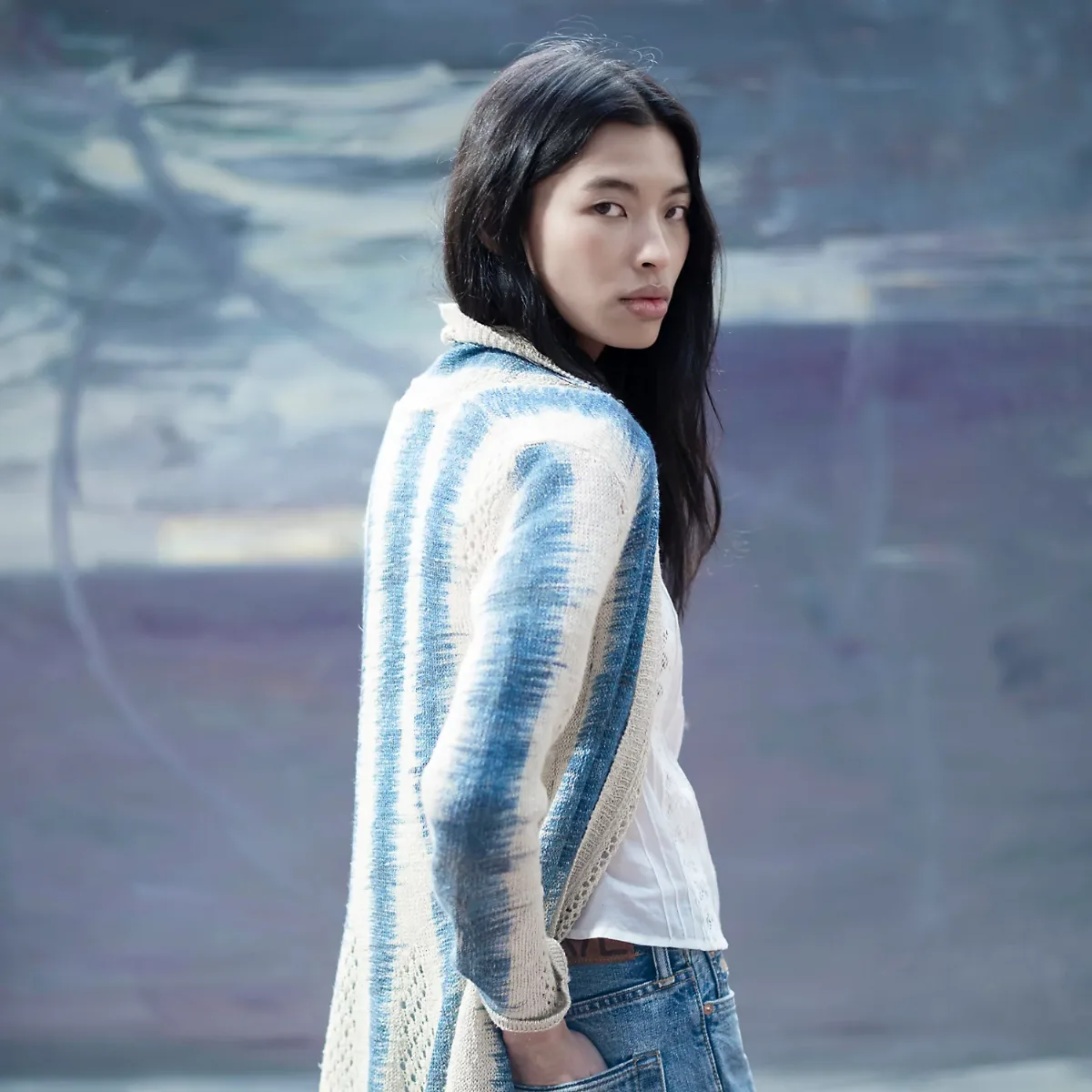 Linen-Silk Pointelle Duster Cardigan by Ralph Lauren RRL