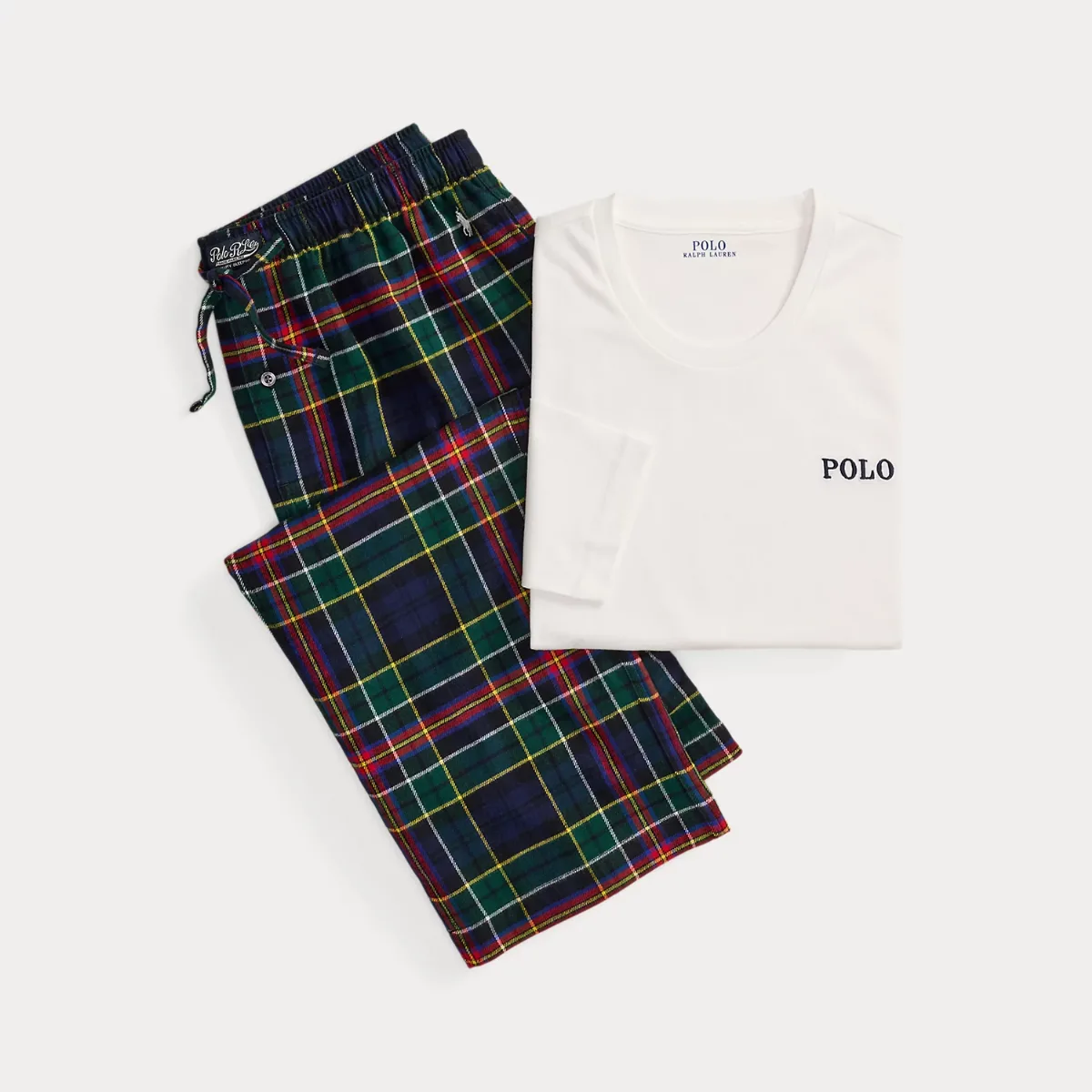 Cotton Jersey & Plaid Flannel Sleep Set by Polo Ralph Lauren