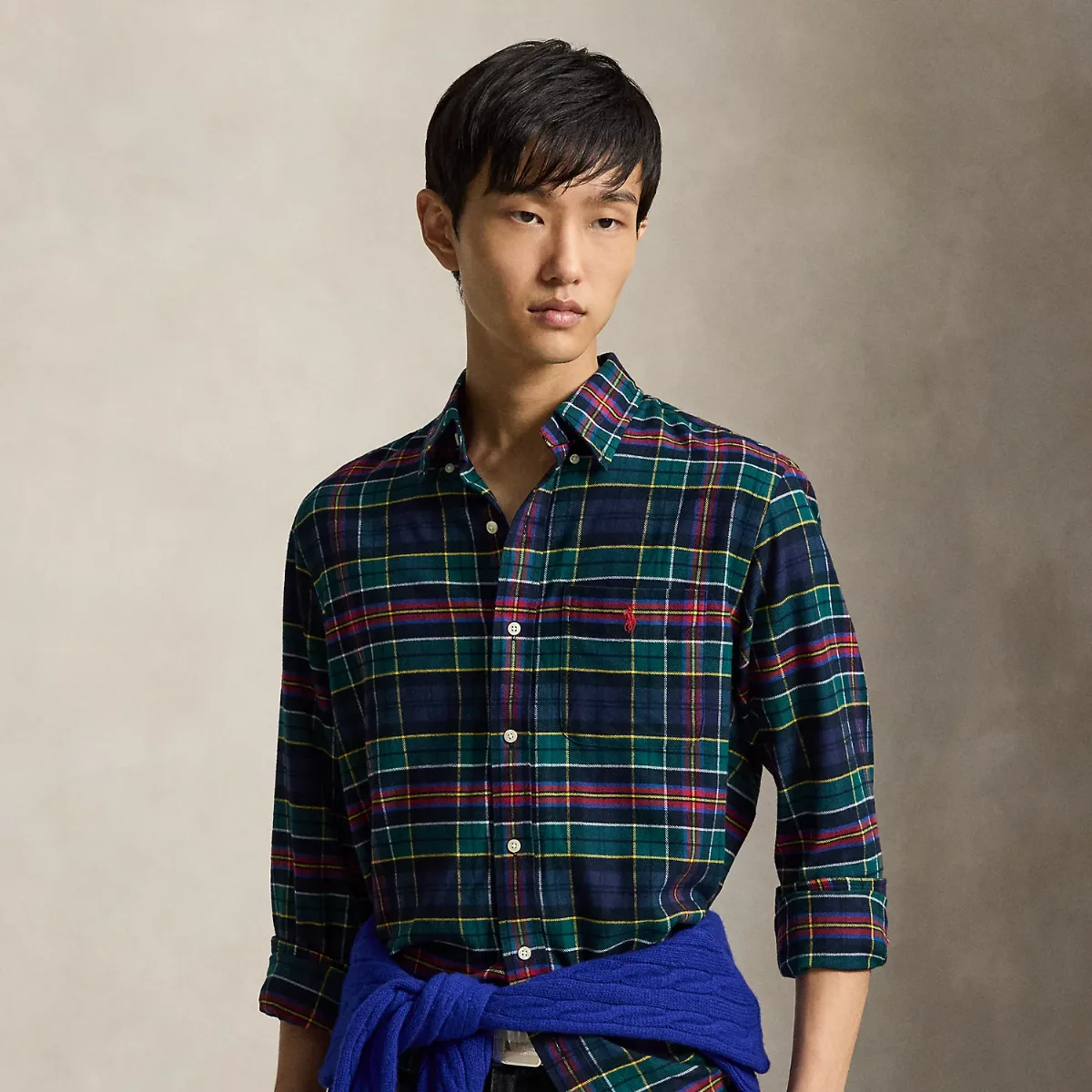 Custom Fit Plaid Performance Twill Shirt