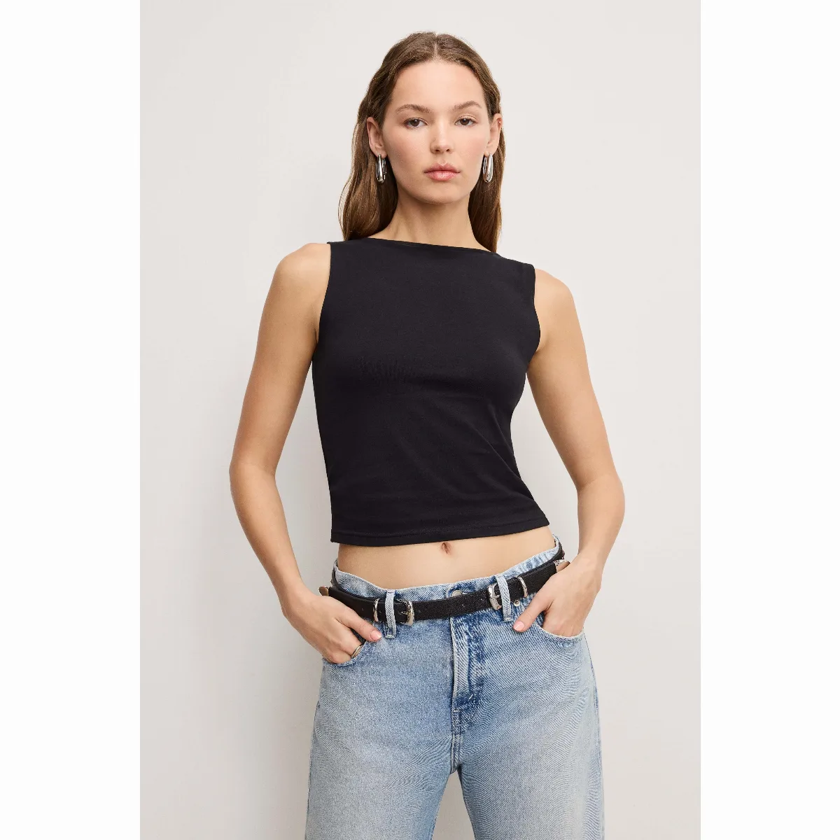Super Stretch Boatneck Tank Top by Khloé Kardashian by GOOD AMERICAN
