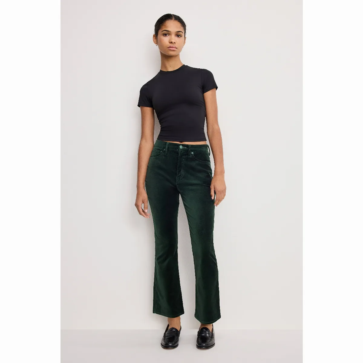 Velvet Good High Rise Kick Flare Pants by Khloé Kardashian by GOOD AMERICAN
