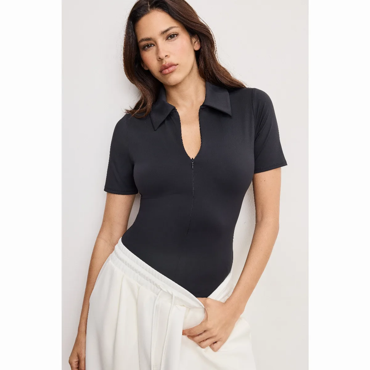 Weightless Collared Bodysuit by Khloé Kardashian by GOOD AMERICAN