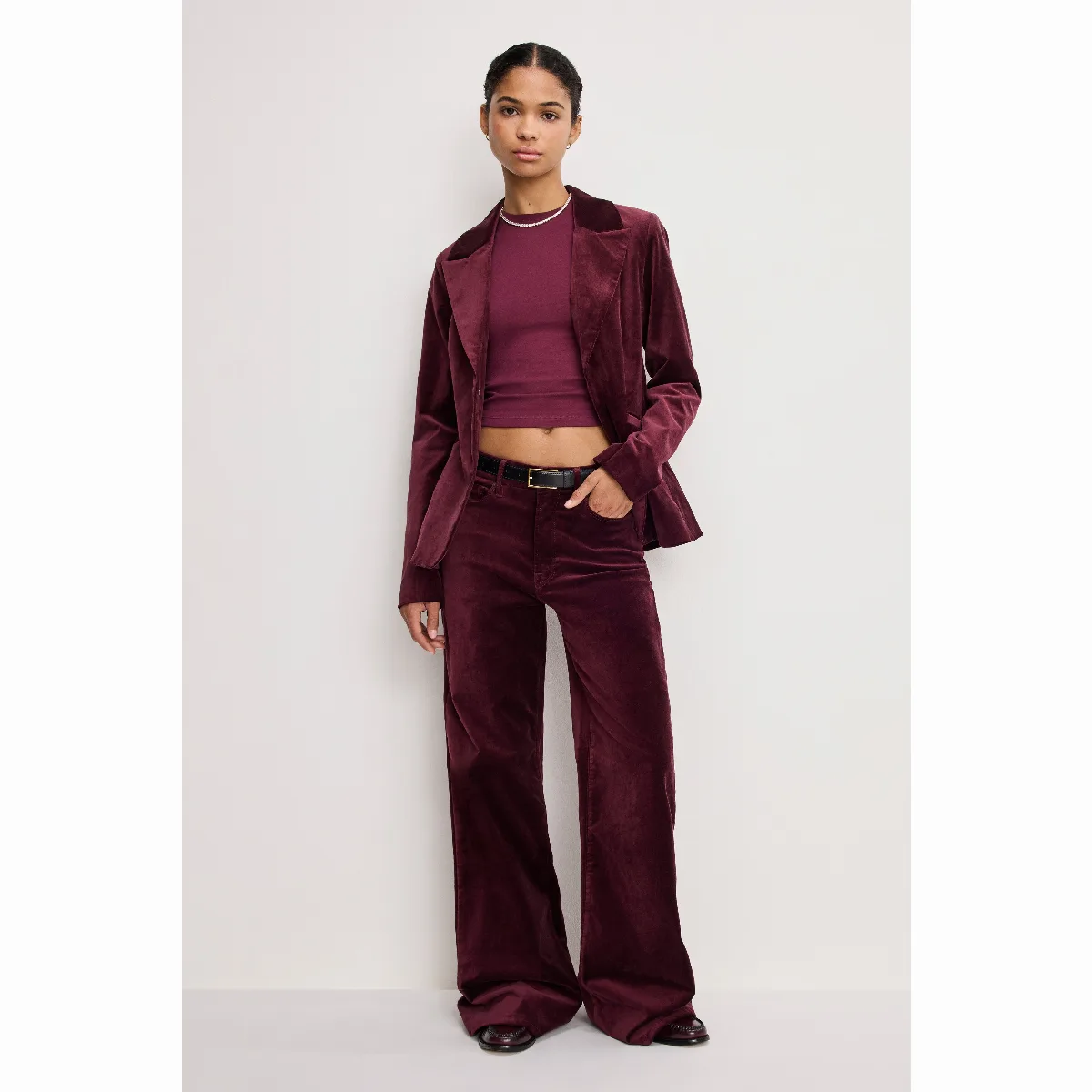 Velvet Sculpted Blazer by GOOD AMERICAN