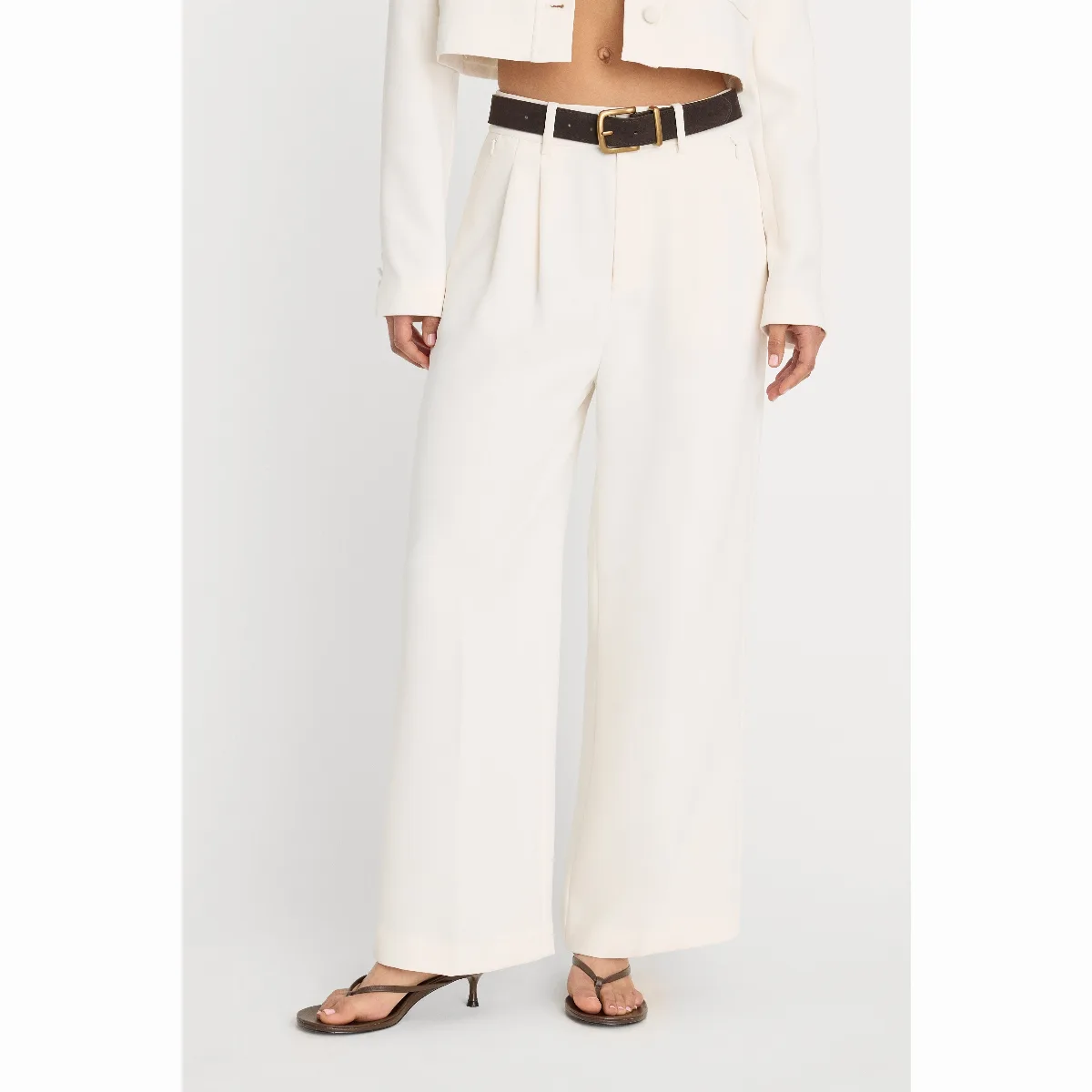 Luxe Suiting High-Rise Cropped Wide Leg Trouser by Khloé Kardashian by GOOD AMERICAN