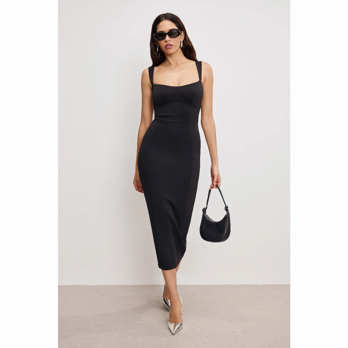 Sculpting Sweetheart Midi Dress by Khloé Kardashian by GOOD AMERICAN