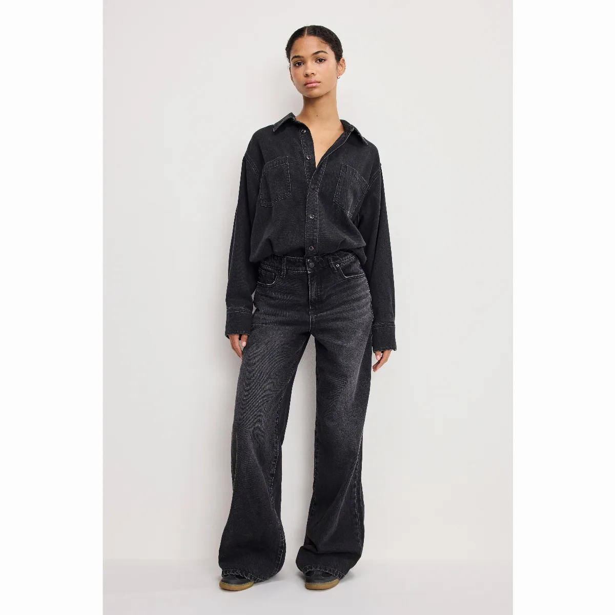 Denim Shirt Jumpsuit by Khloé Kardashian by GOOD AMERICAN