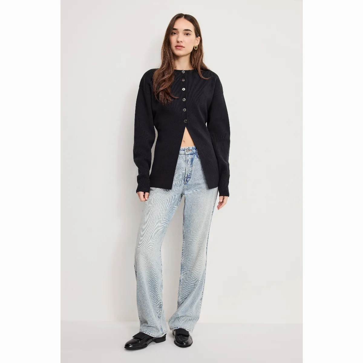 Exaggerated Sleeve Cardigan Sweater by Khloé Kardashian by GOOD AMERICAN