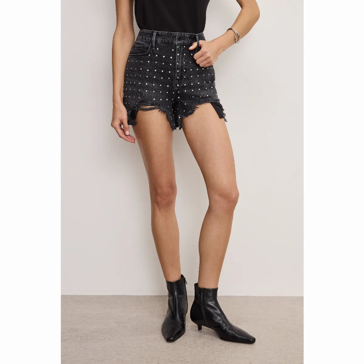Bombshell Rhinestone Shorts by Khloé Kardashian by GOOD AMERICAN