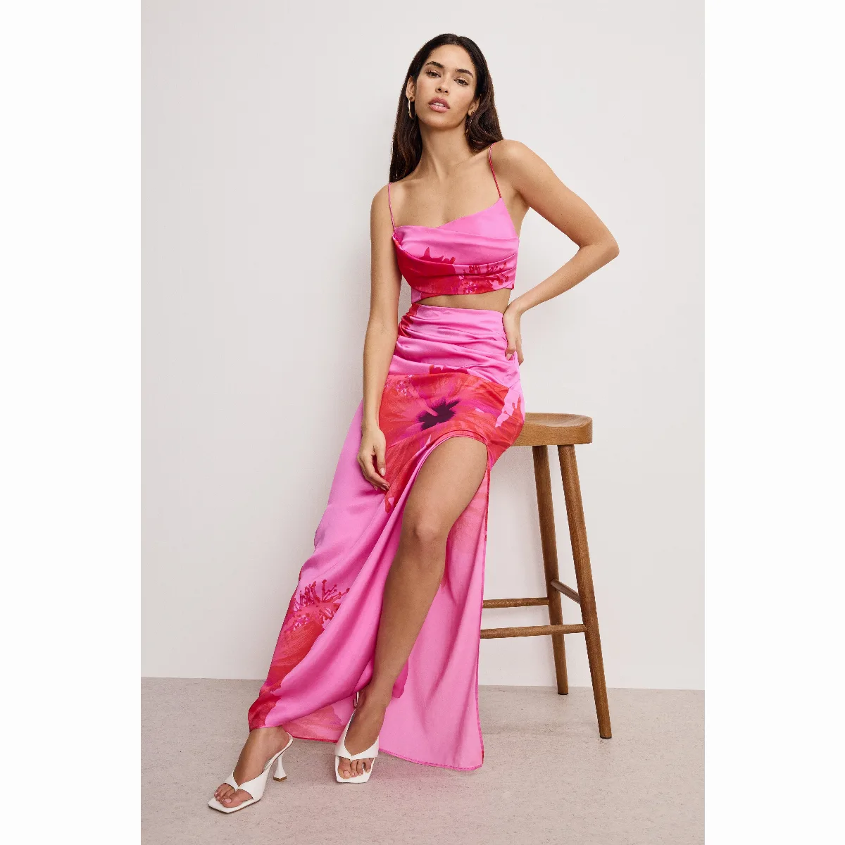 Satin Maxi Skirt by Khloé Kardashian by GOOD AMERICAN