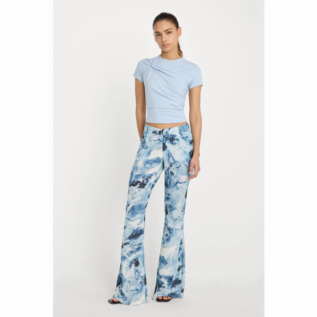 V Waist Chiffon Flare Pants by Khloé Kardashian by GOOD AMERICAN