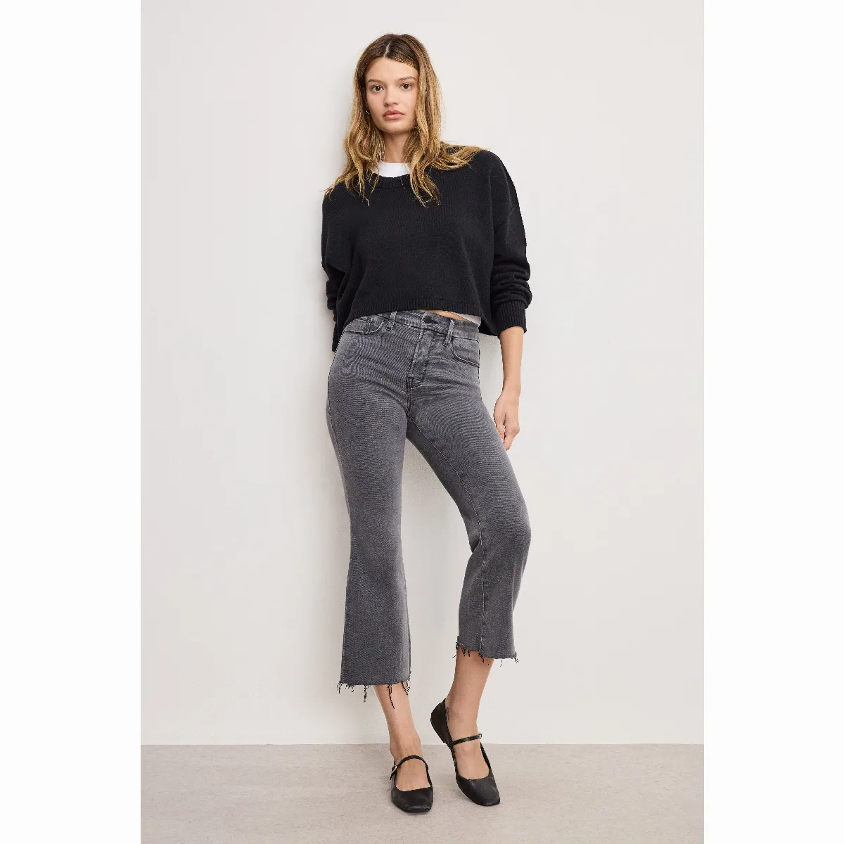 Soft Tech Good Legs Cropped Mini Boot Jeans by GOOD AMERICAN