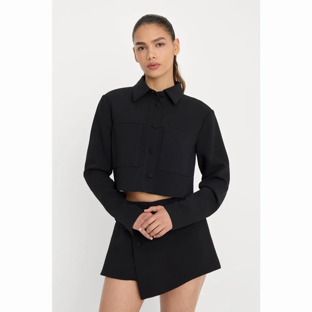 Luxe Suiting Cropped Jacket by Khlo Kardashian