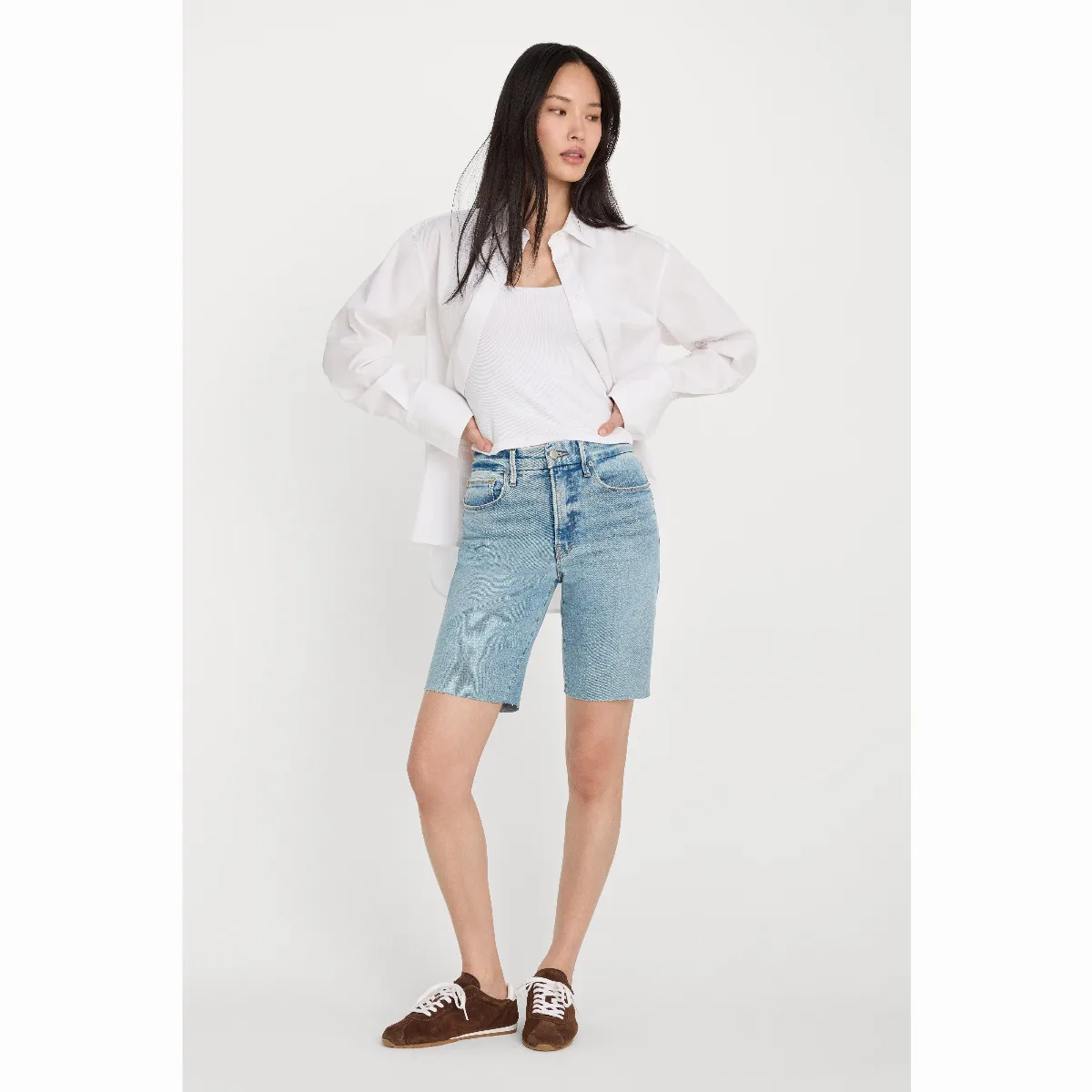 Good Boy Bermuda Shorts Jeans by Khloé Kardashian by GOOD AMERICAN