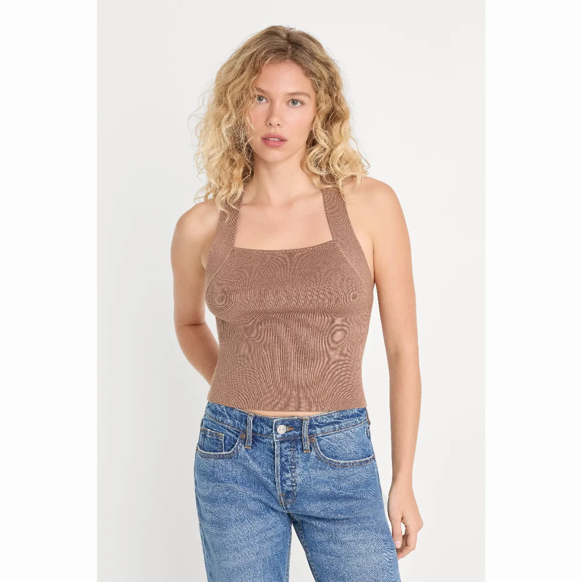 The Rib Strappy Tank Top by Khloé Kardashian by GOOD AMERICAN
