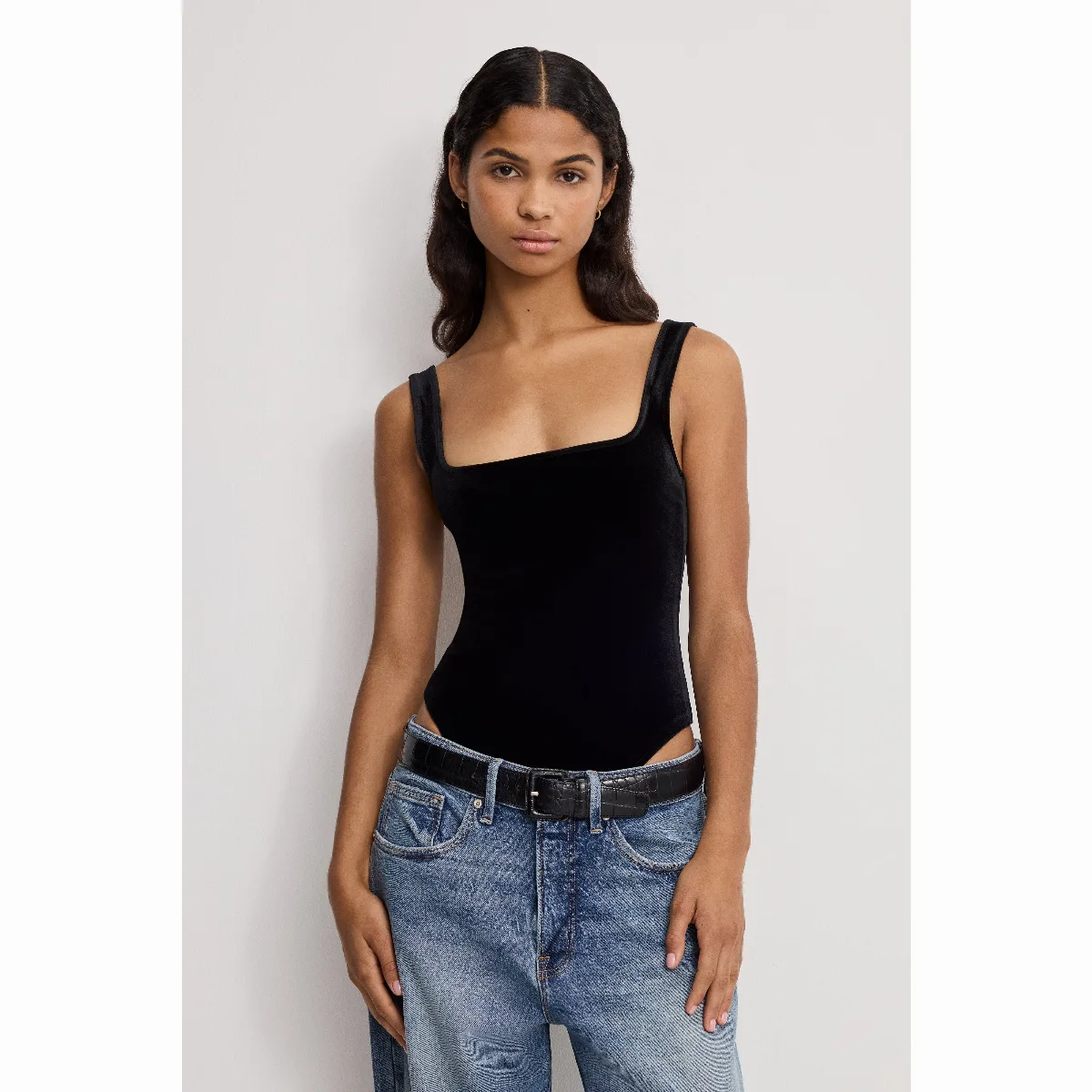 Velvet Modern Tank Bodysuit - by Khloé Kardashian by GOOD AMERICAN