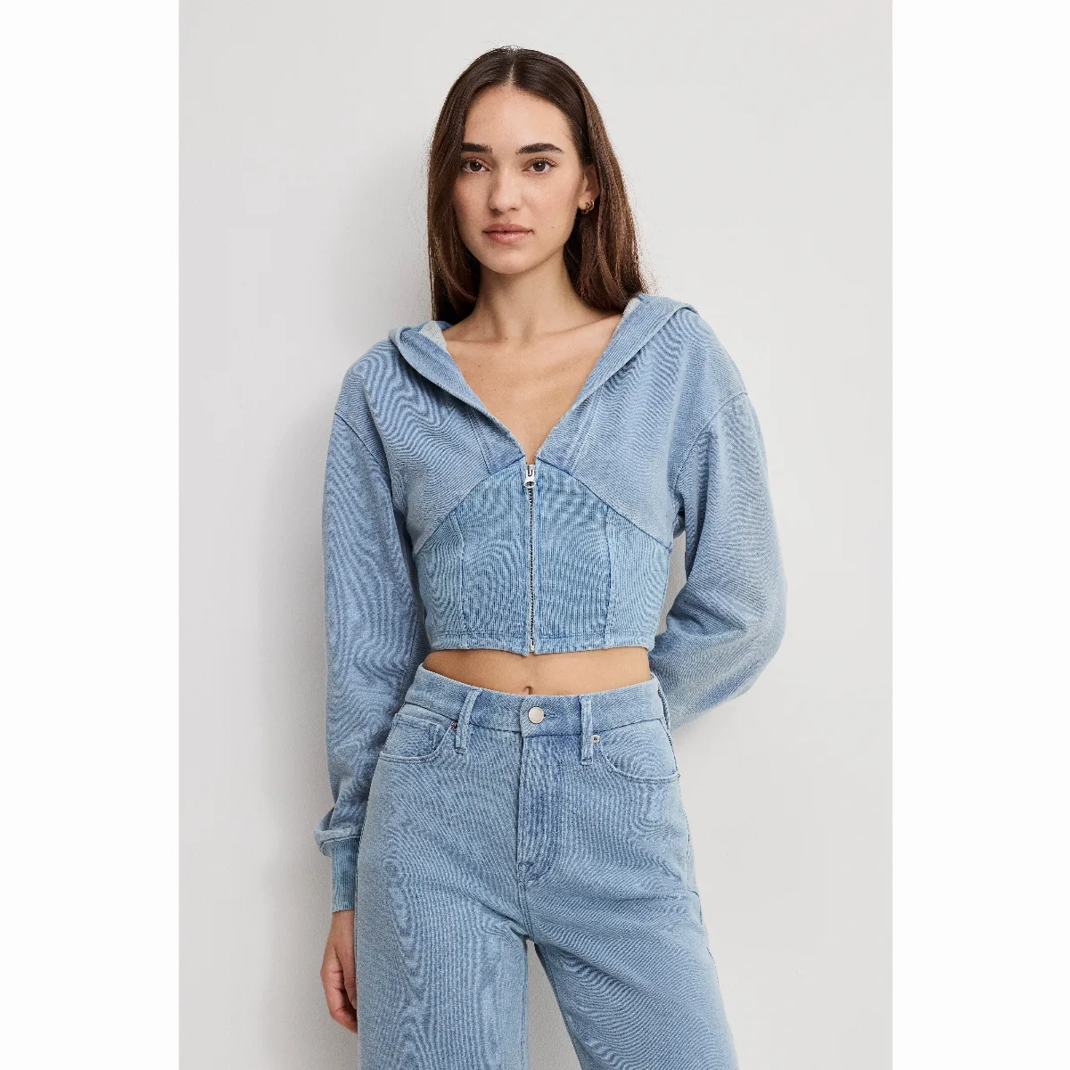 Jeanius Zip Up Hoodie by Khloé Kardashian by GOOD AMERICAN