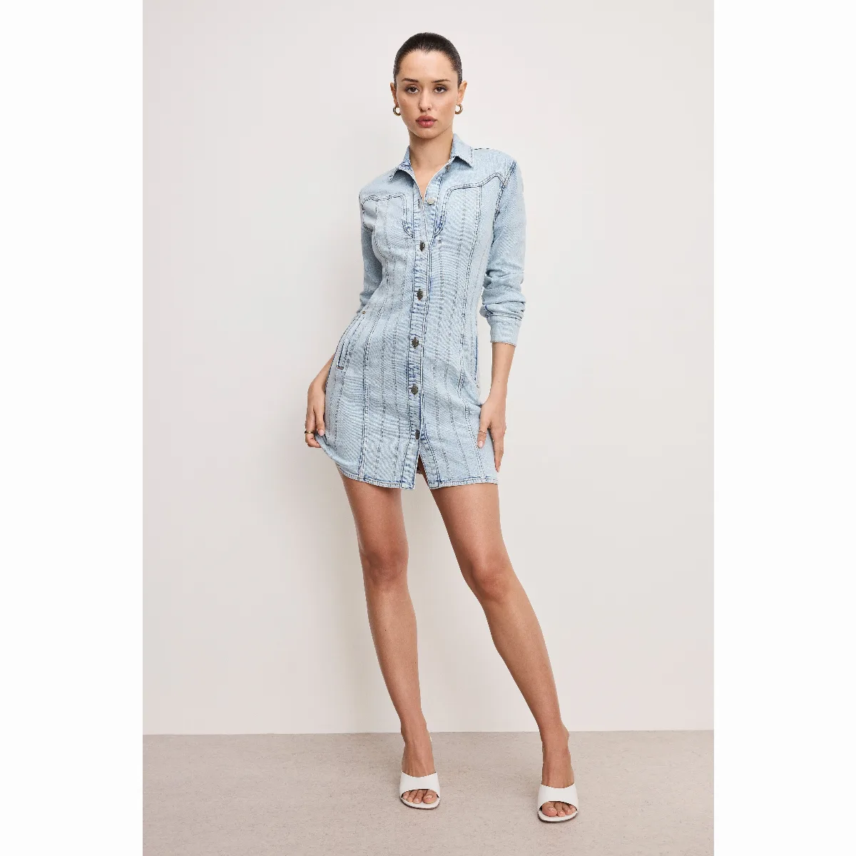 Dolly Denim Corset Dress by Khlo Kardashian by GOOD AMERICAN