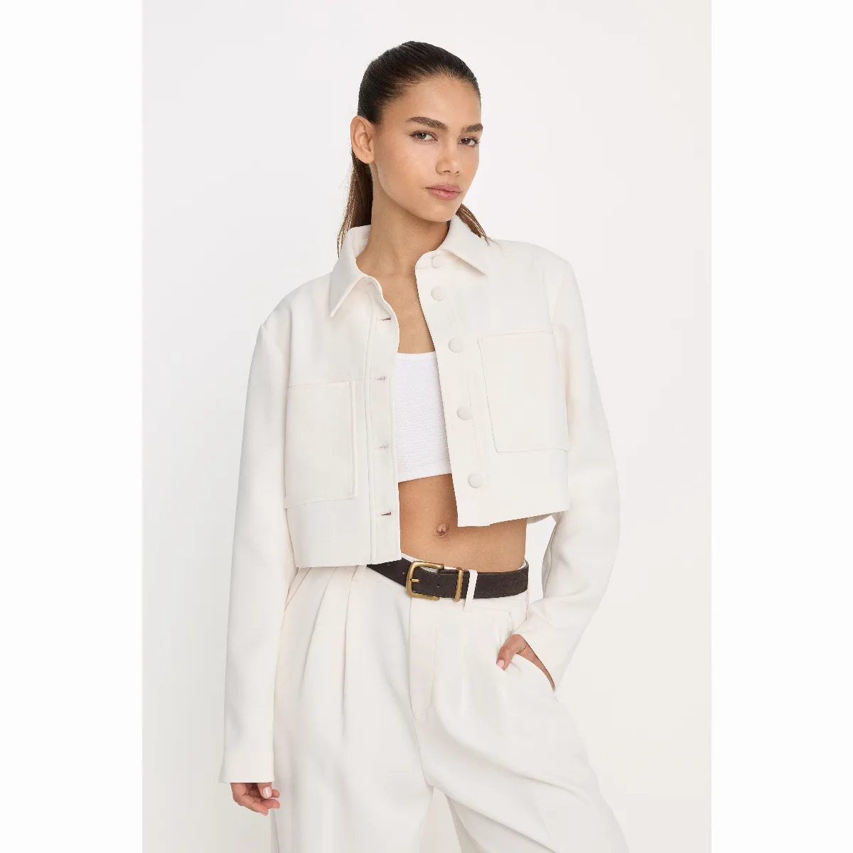Luxe Suiting Cropped Jacket by Khlo Kardashian by GOOD AMERICAN