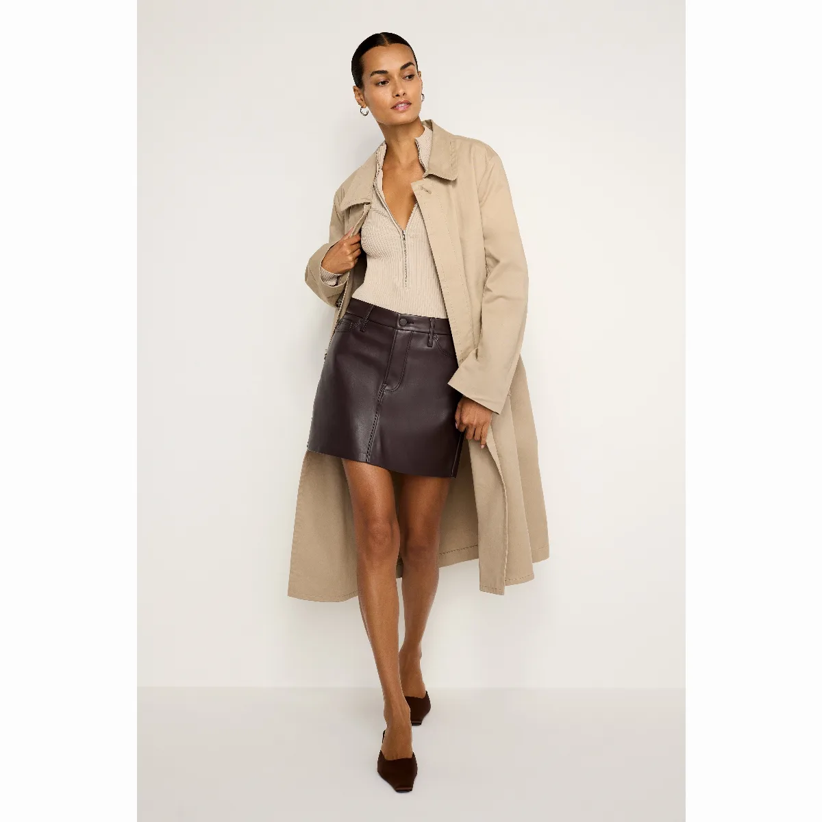 Vegan Leather Mini Skirt by Khloé Kardashian by GOOD AMERICAN