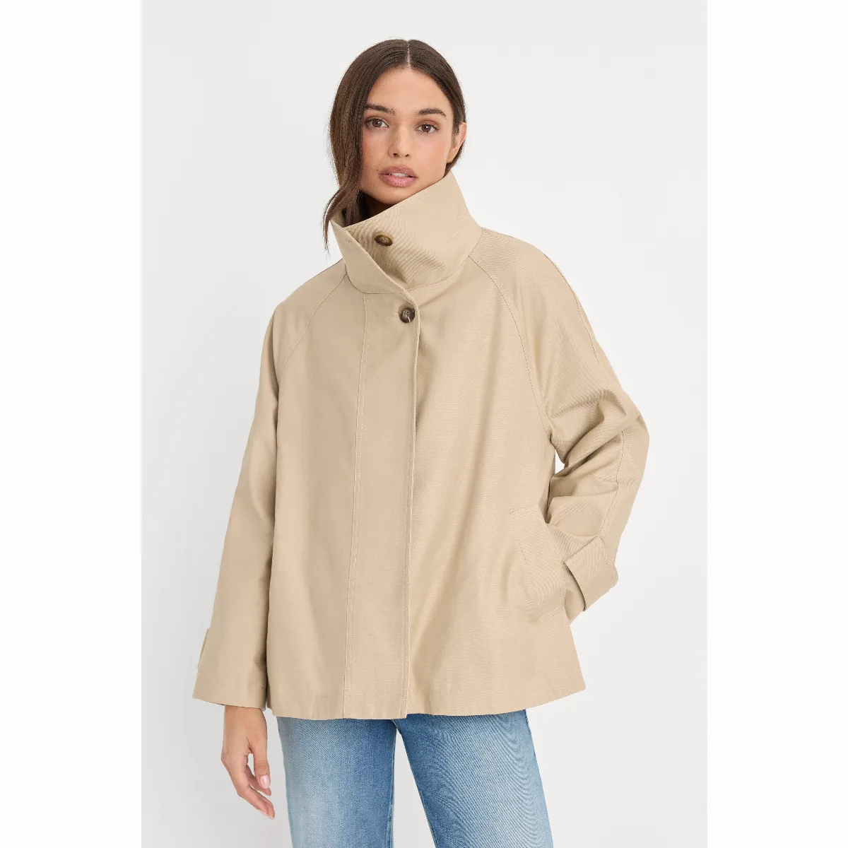 The Funnel Neck Trench by Khloé Kardashian