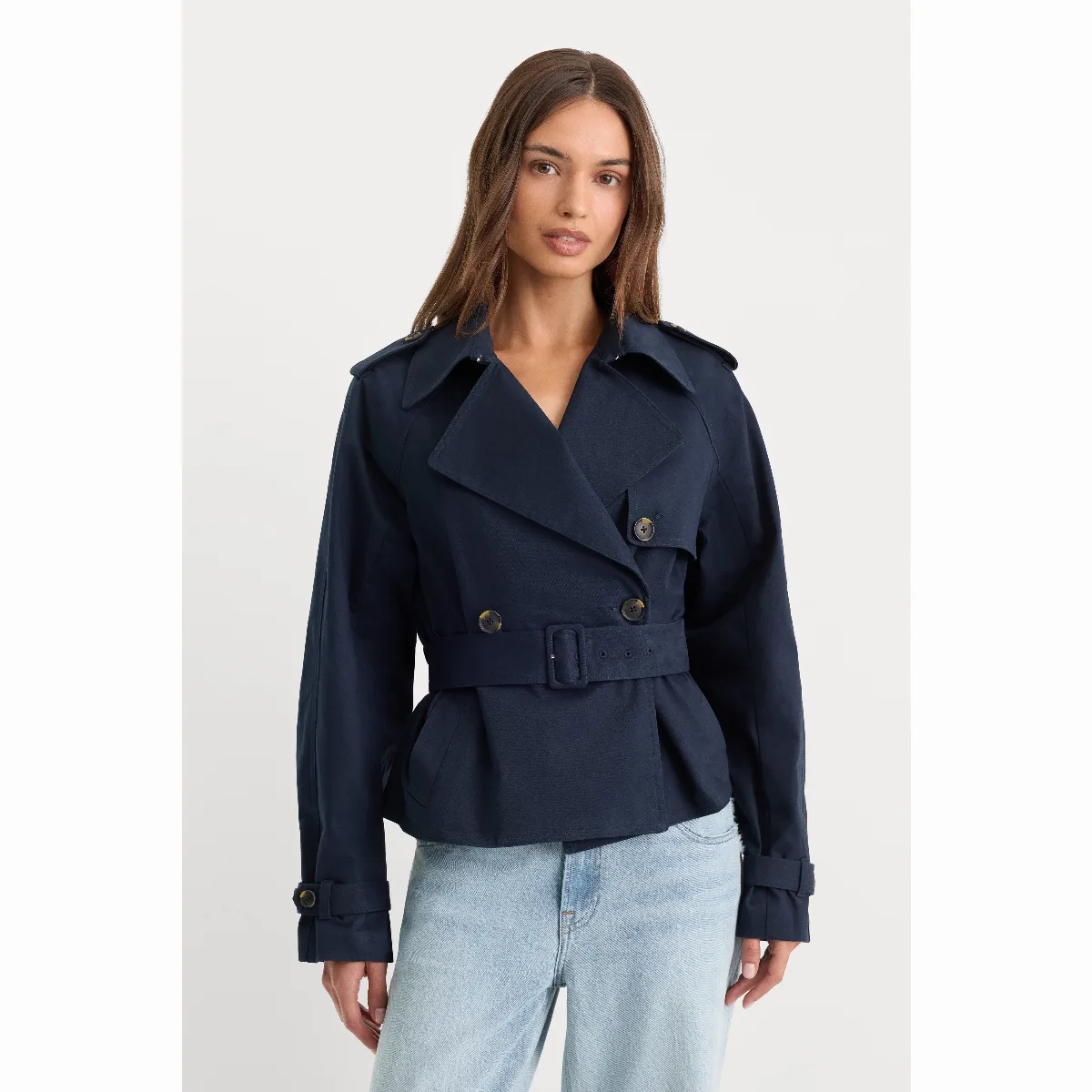 The Cropped Trench Jacket by Khloé Kardashian