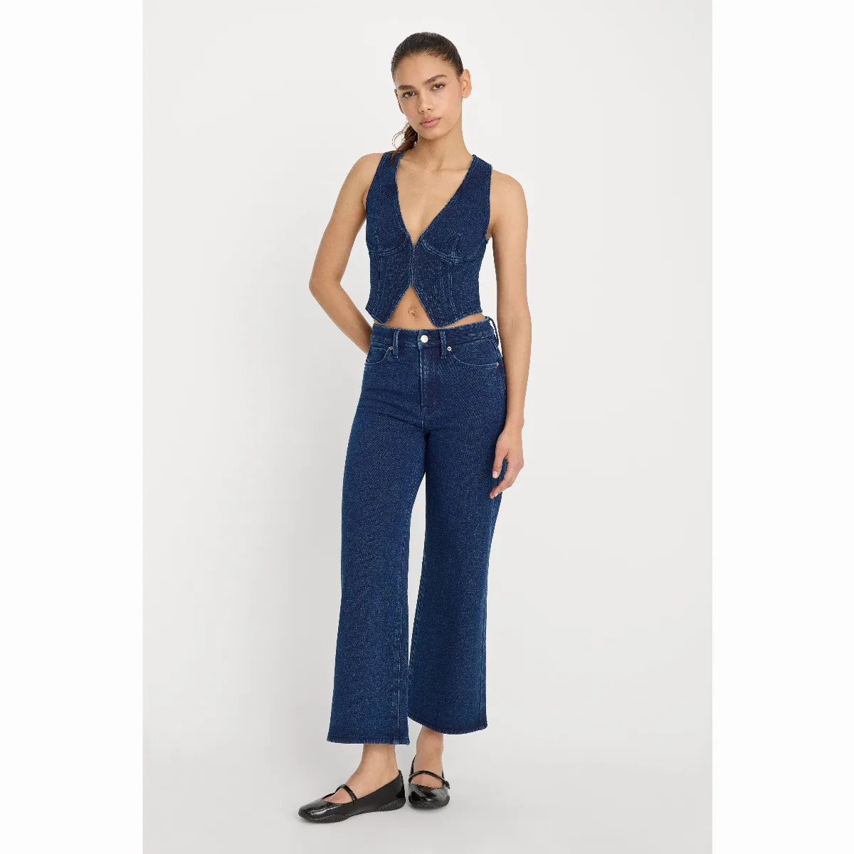 Jeanius Crop Palazzo by Khloé Kardashian by GOOD AMERICAN