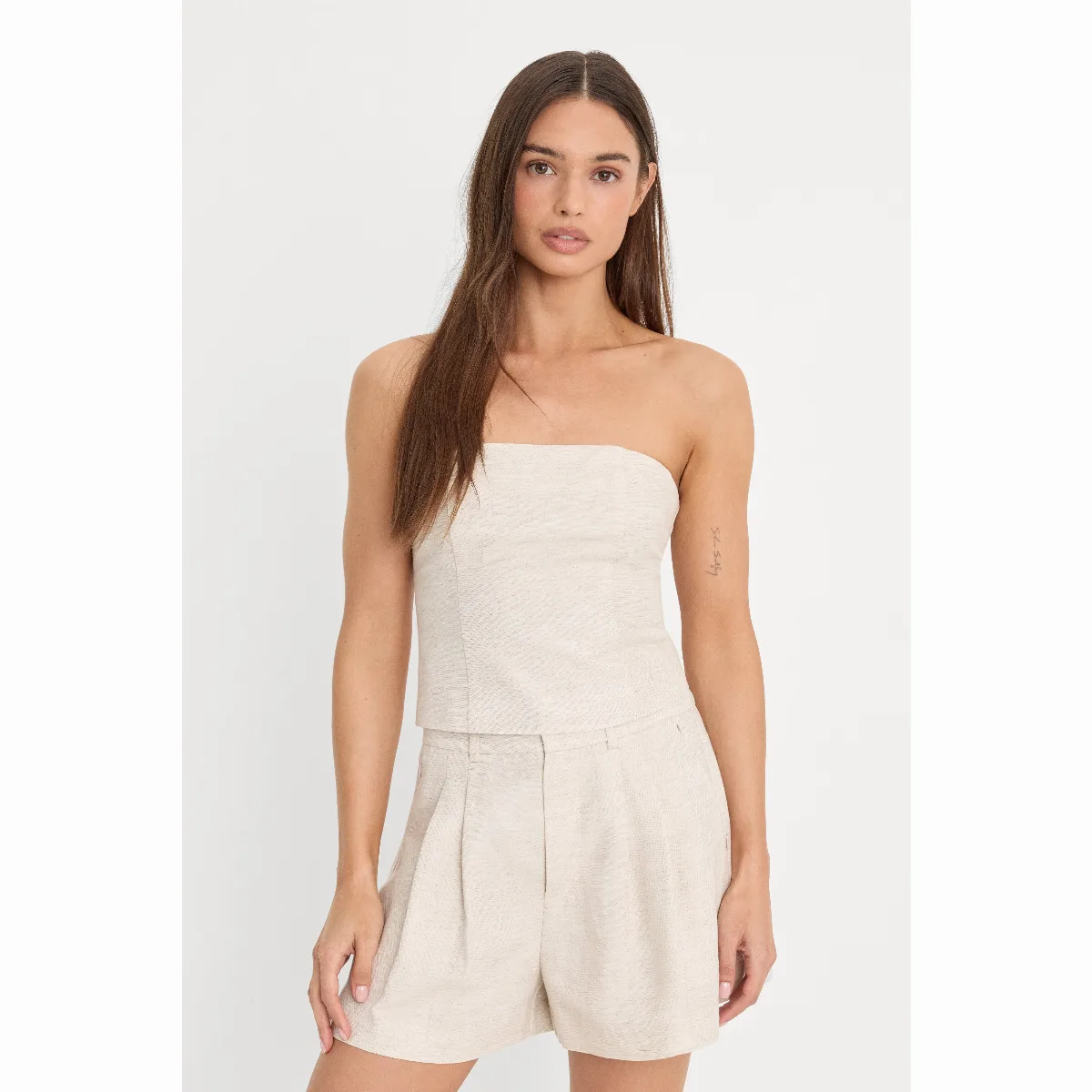 Linen Strapless Top by Khloé Kardashian by GOOD AMERICAN