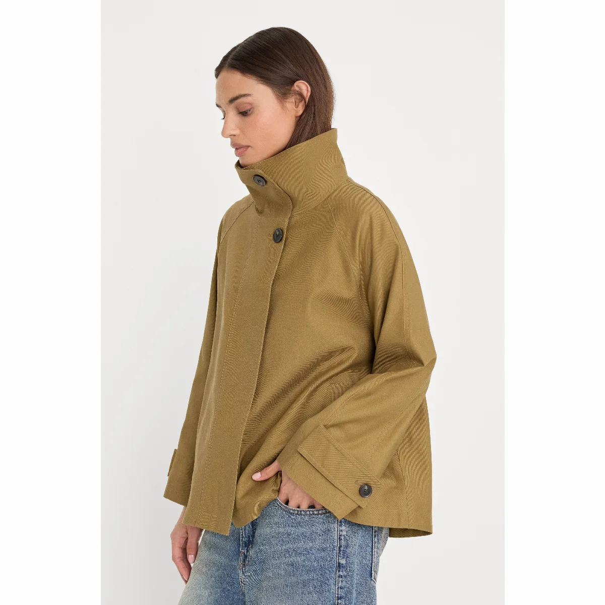 The Funnel Neck Trench by Khloé Kardashian by GOOD AMERICAN