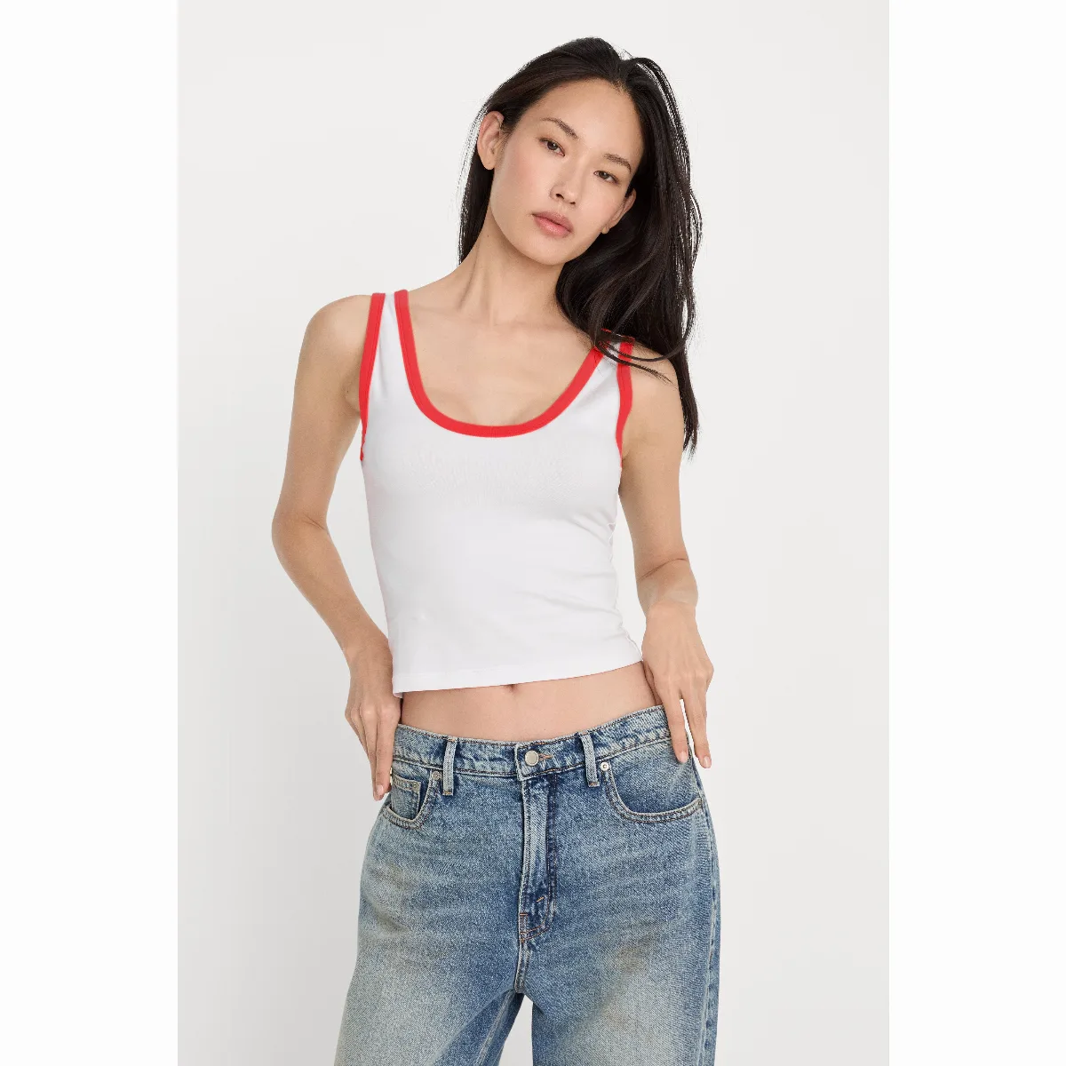 Super Stretch Ringer Tank Top by Khloé Kardashian by GOOD AMERICAN