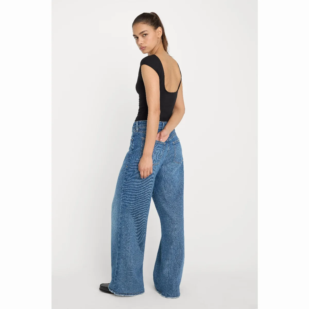 Super Stretch Open Back Bodysuit Suit by Khloé Kardashian by GOOD AMERICAN