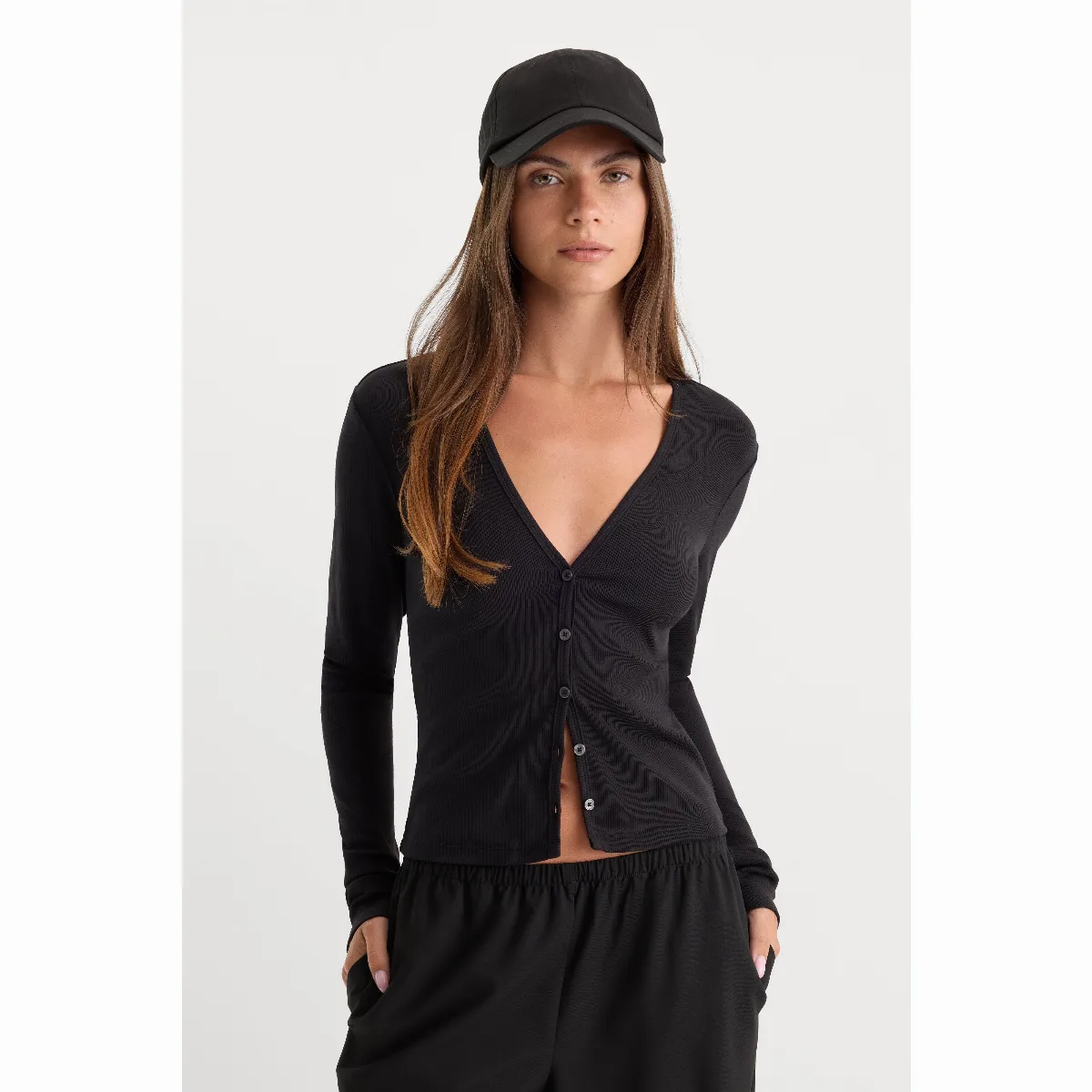 The Rib V Neck Cardigan