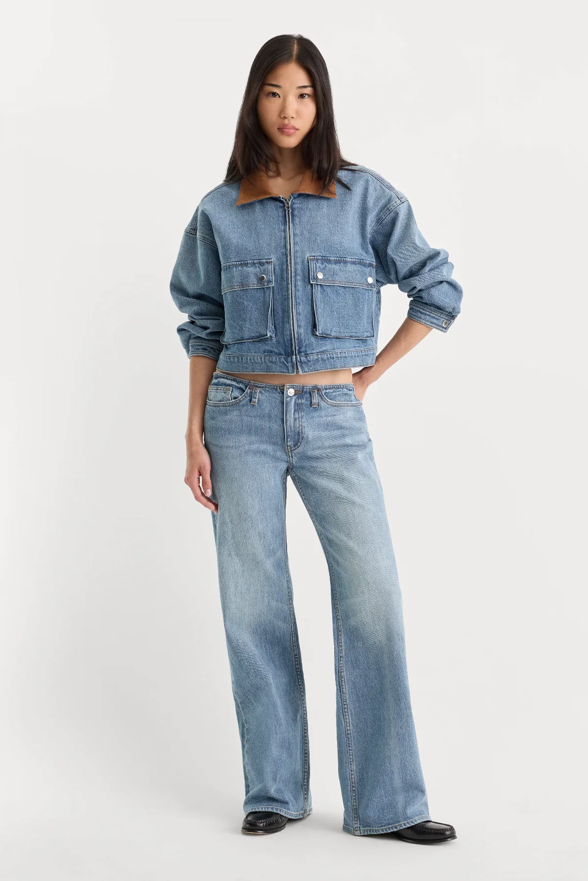 Ghost Waist Low Loose Jeans by GOOD AMERICAN
