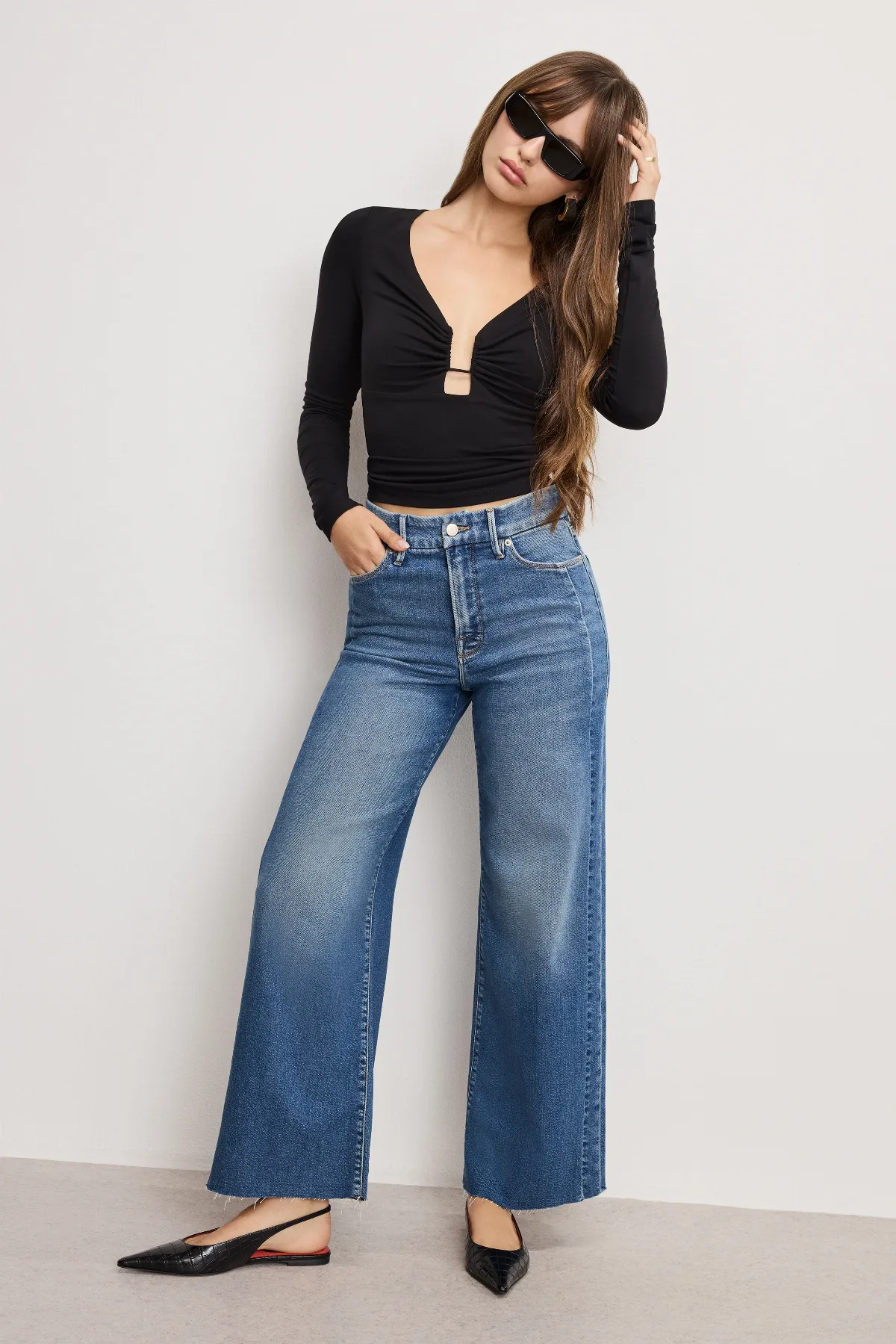 Good Skate Cropped Wide Jeans by GOOD AMERICAN