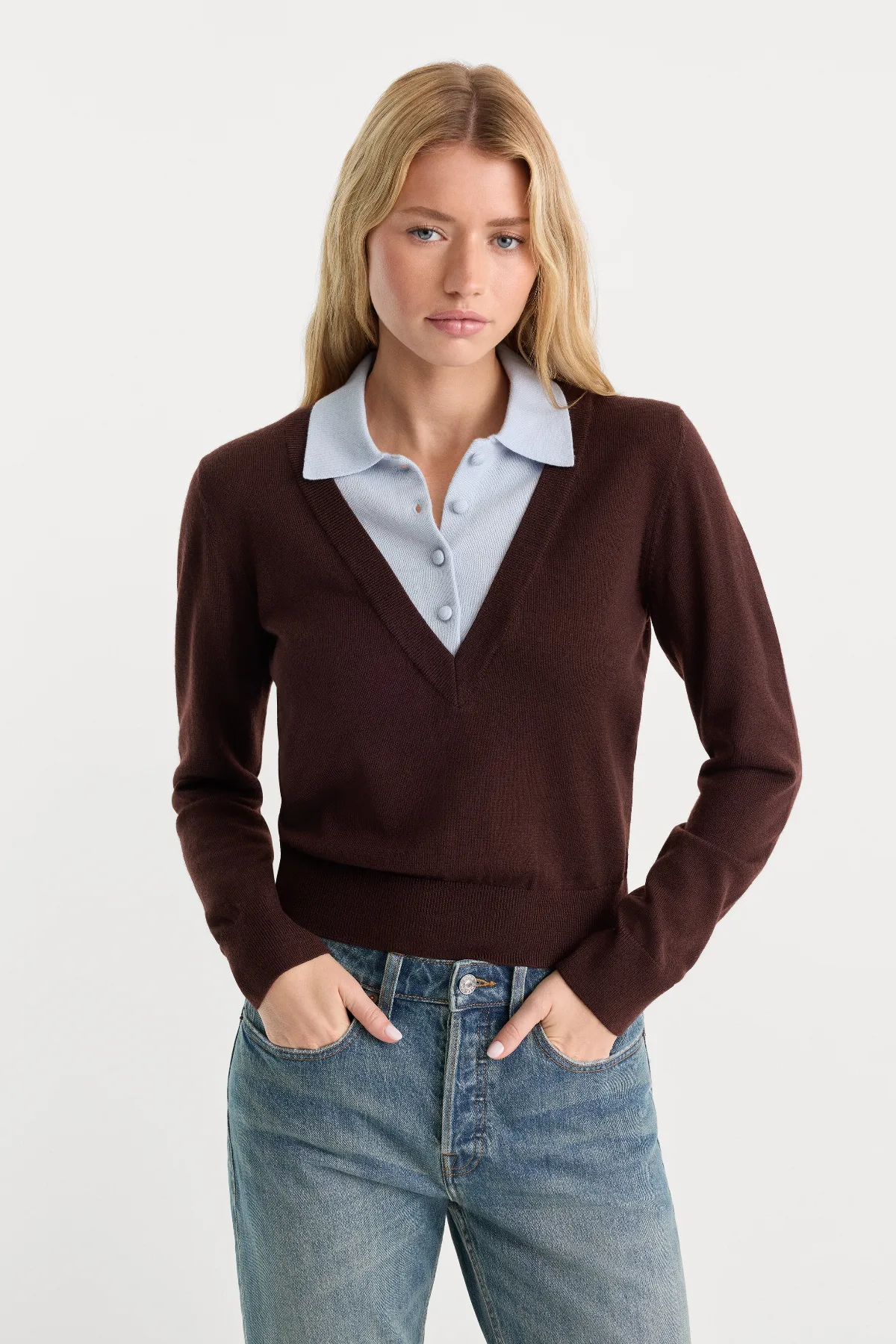 The Two in One Sweater by Khloé Kardashian by GOOD AMERICAN