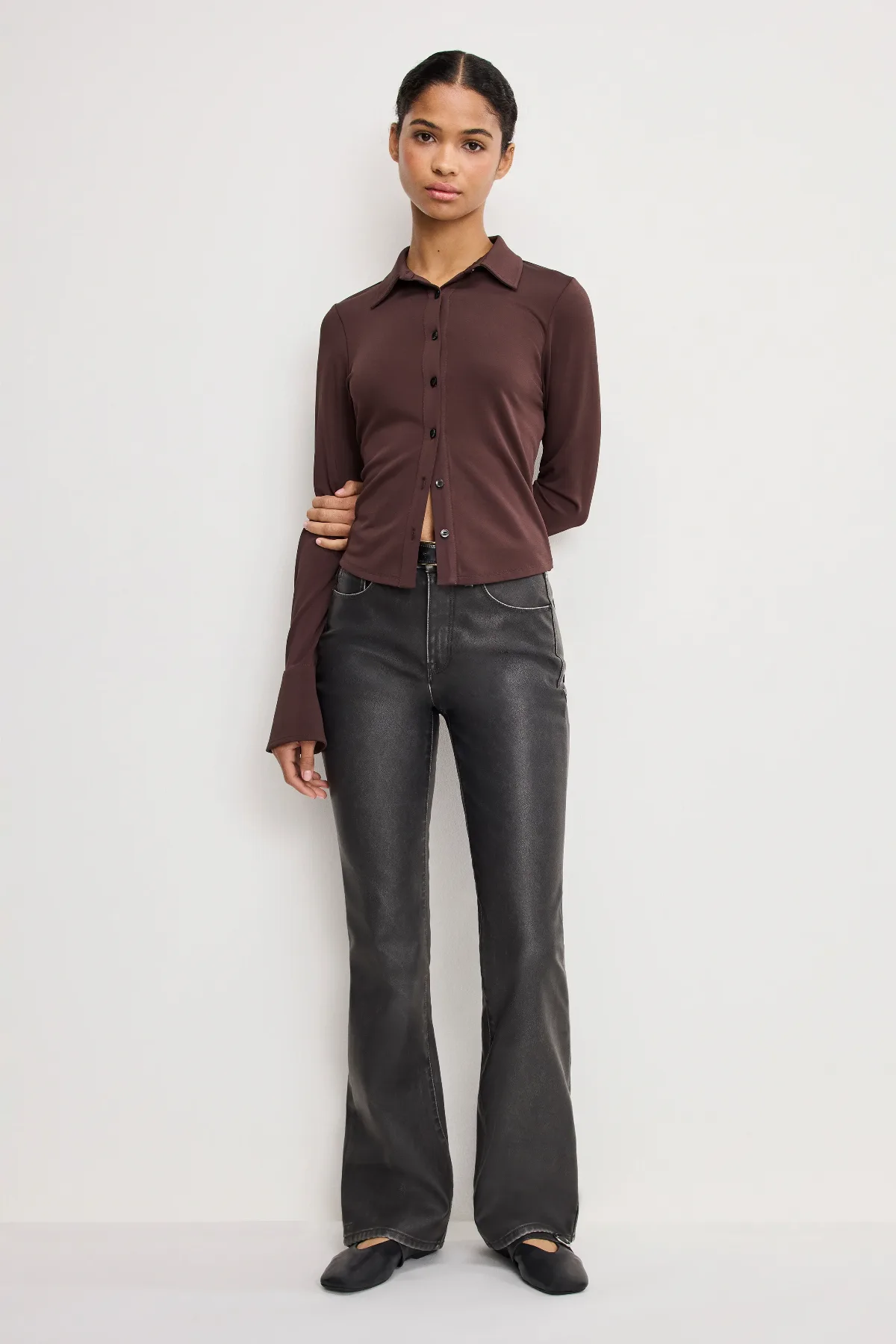 Good Classic Bootcut Vegan Leather Pants - by Khloé Kardashian by GOOD AMERICAN