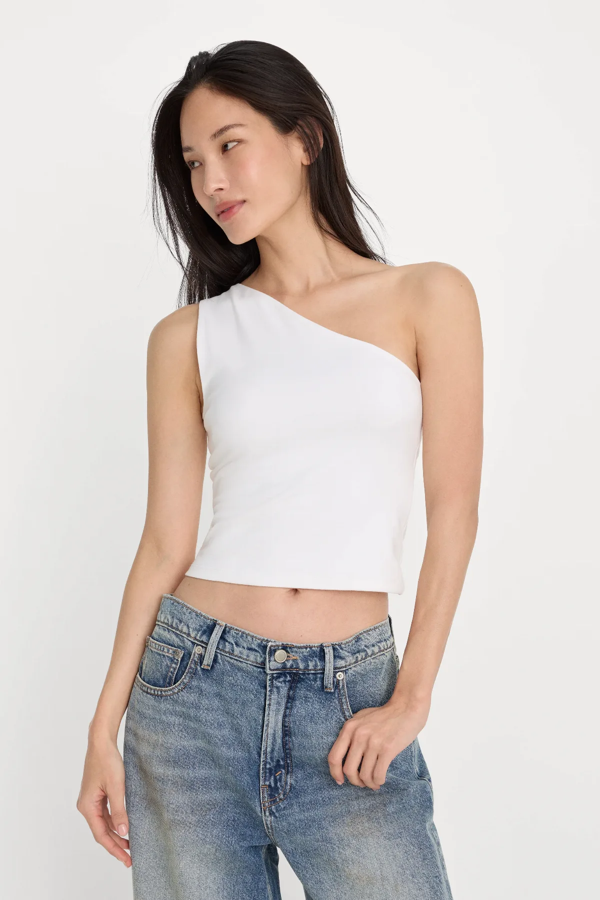 Super Stretch One Shoulder Tank by Khlo Kardashian by GOOD AMERICAN