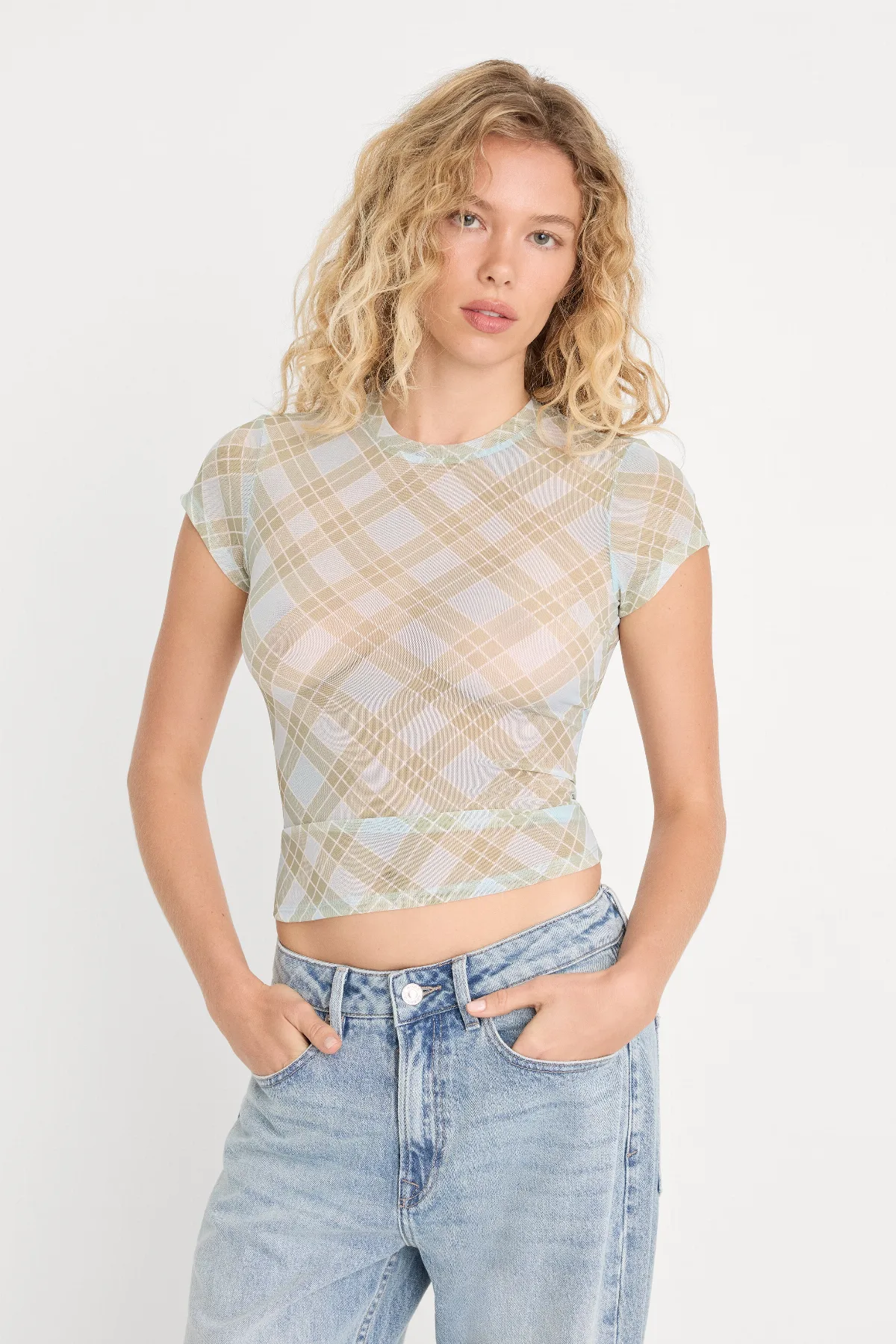 The Mesh Baby Tee by Khlo Kardashian by GOOD AMERICAN