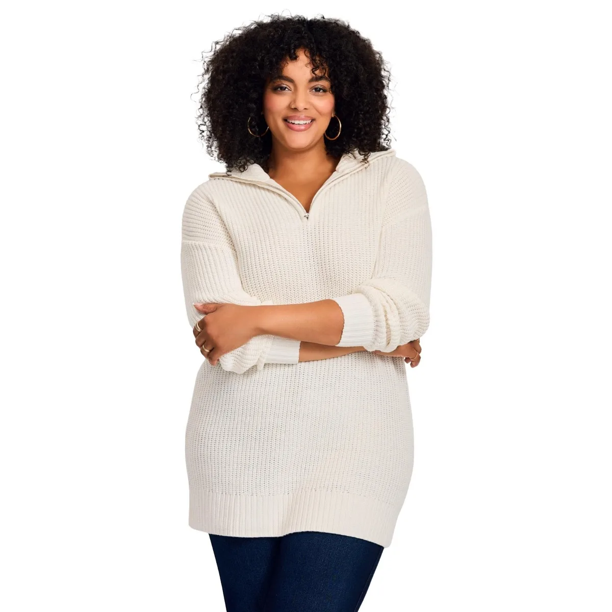 Half-Zip Pullover Sweater by Avenue