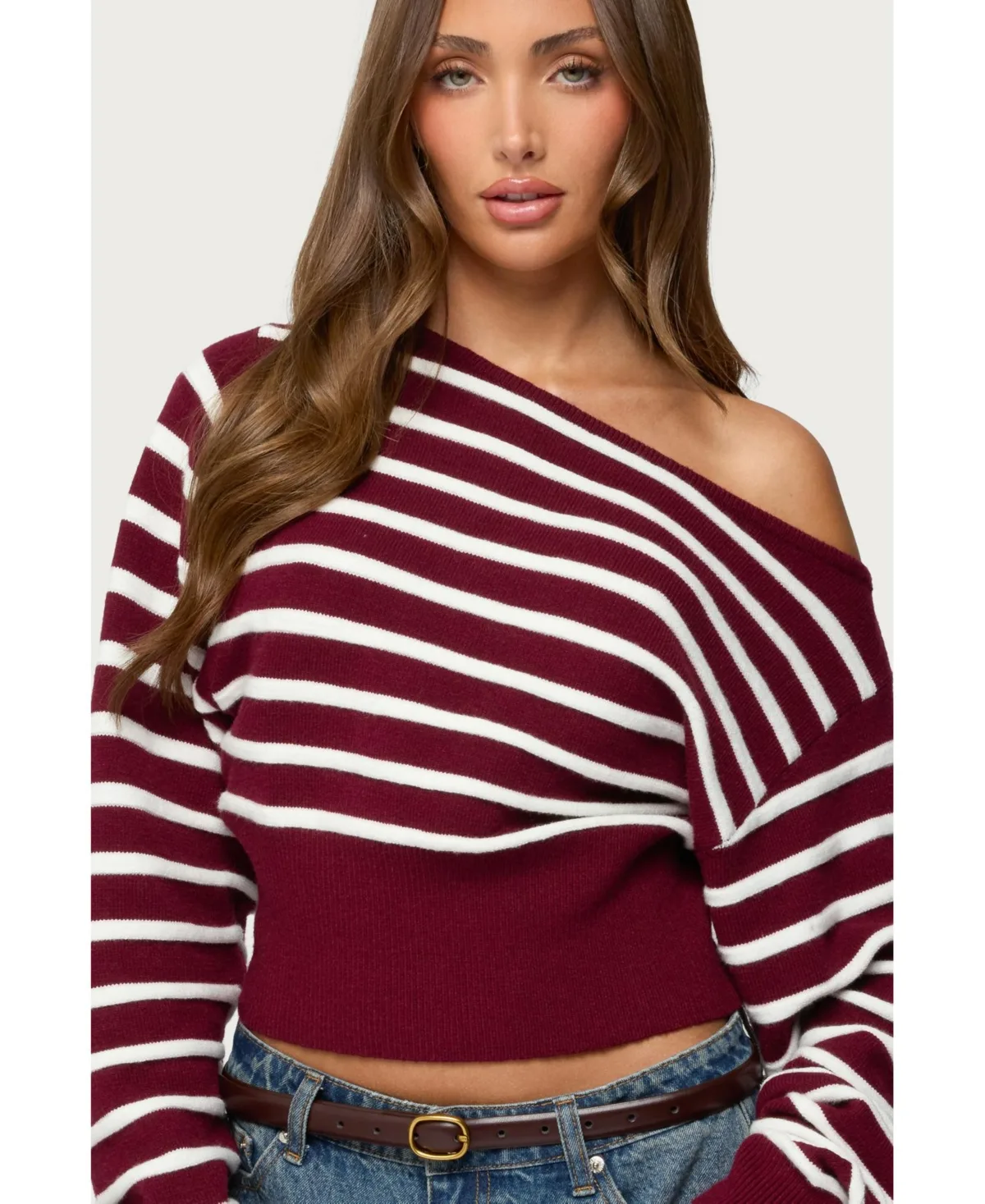 Mika Off Shoulder Oversized Sweater by Edikted
