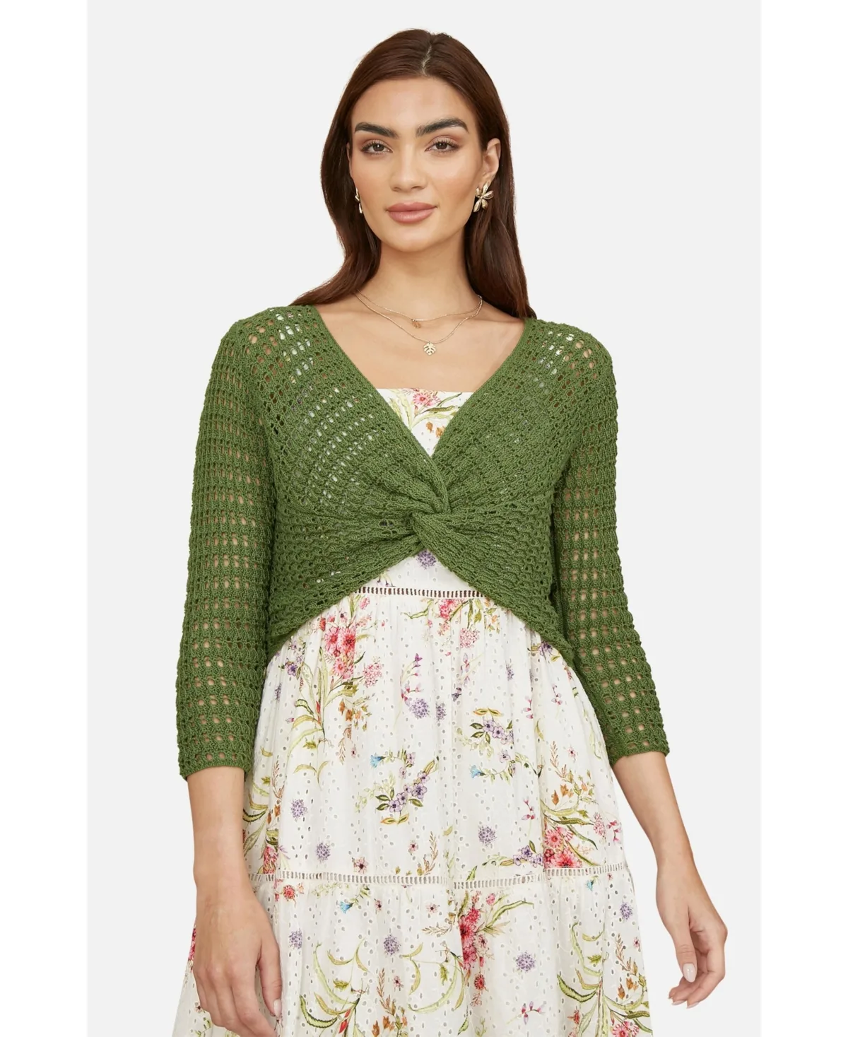 Crochet Cotton Twisted Bolero Sweater by Yumi