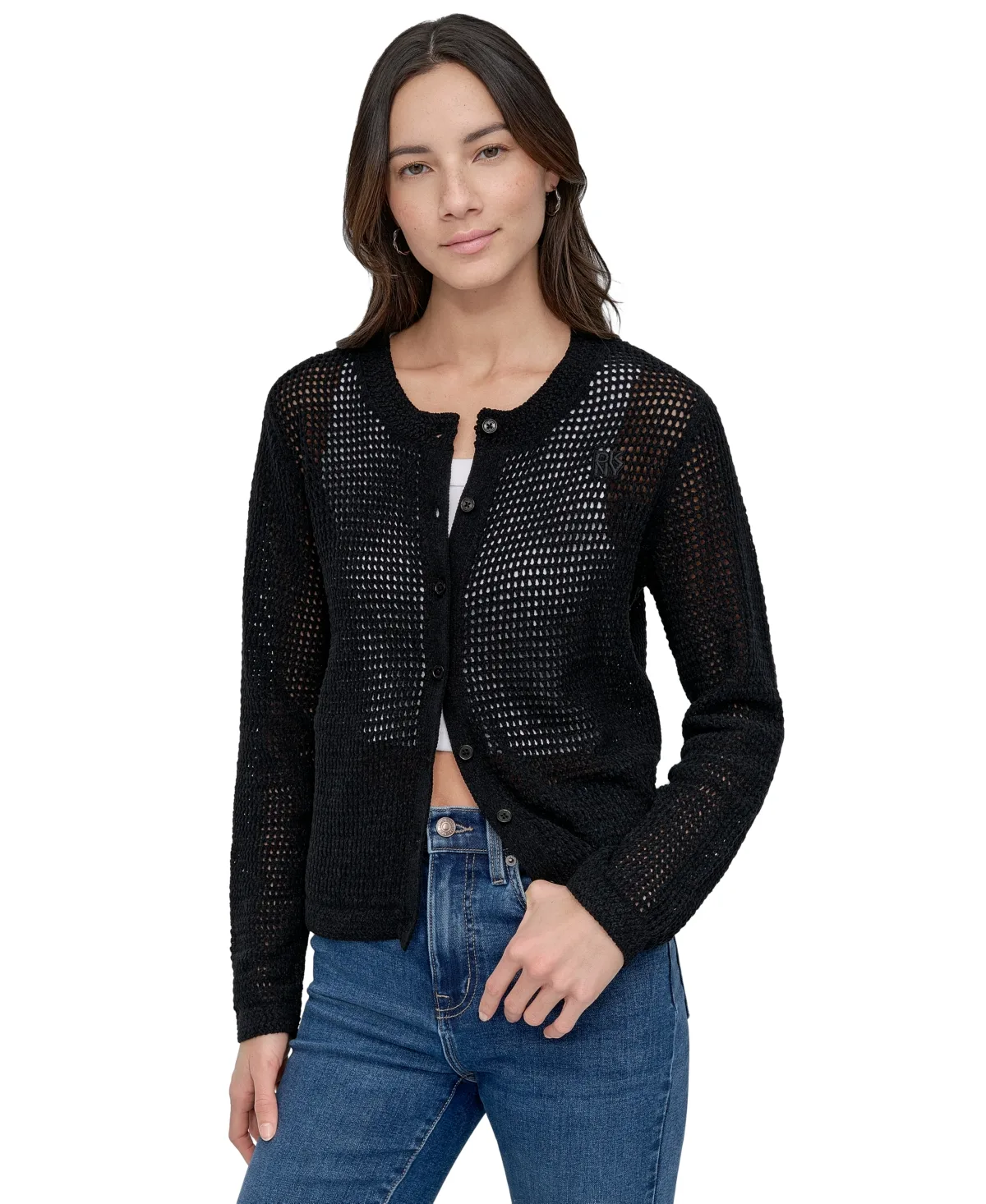 Baby Chenille Open-Stitch Long-Sleeve Cardigan by Dkny Jeans
