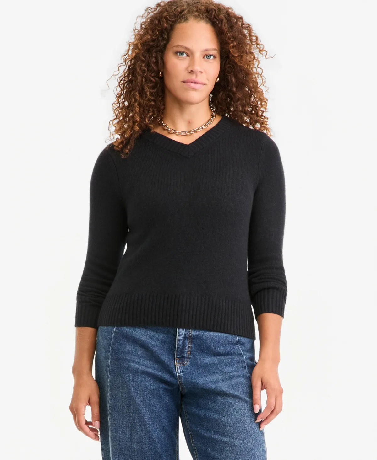 100% Cashmere V-Neck Sweater by On 34th