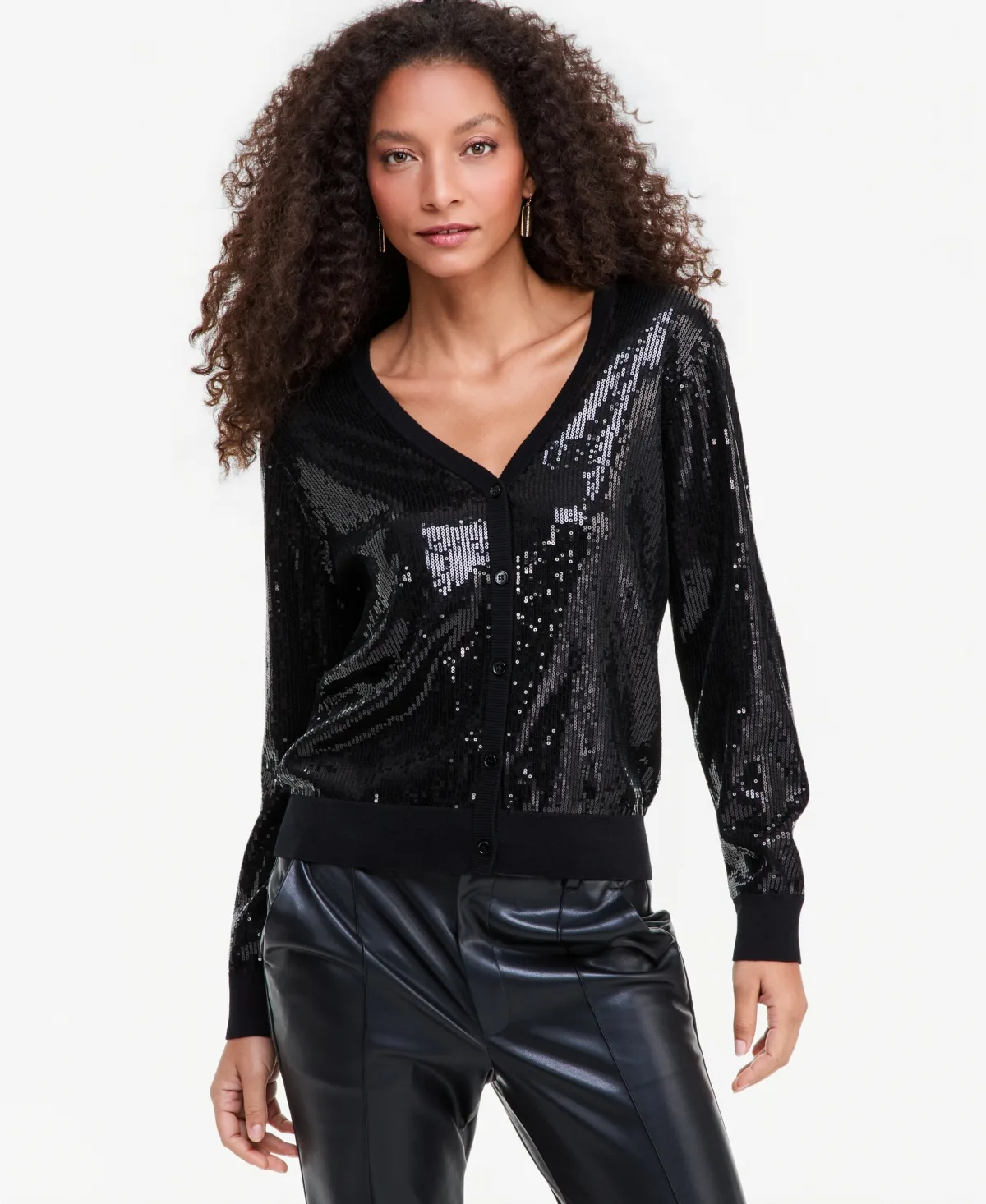 Sequin V-Neck Cardigan by I.n.c. International Concepts