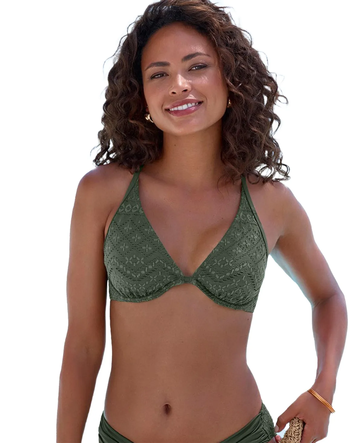 Crochet Underwire Bikini Swimsuit Top Bra Sizing by Lascana