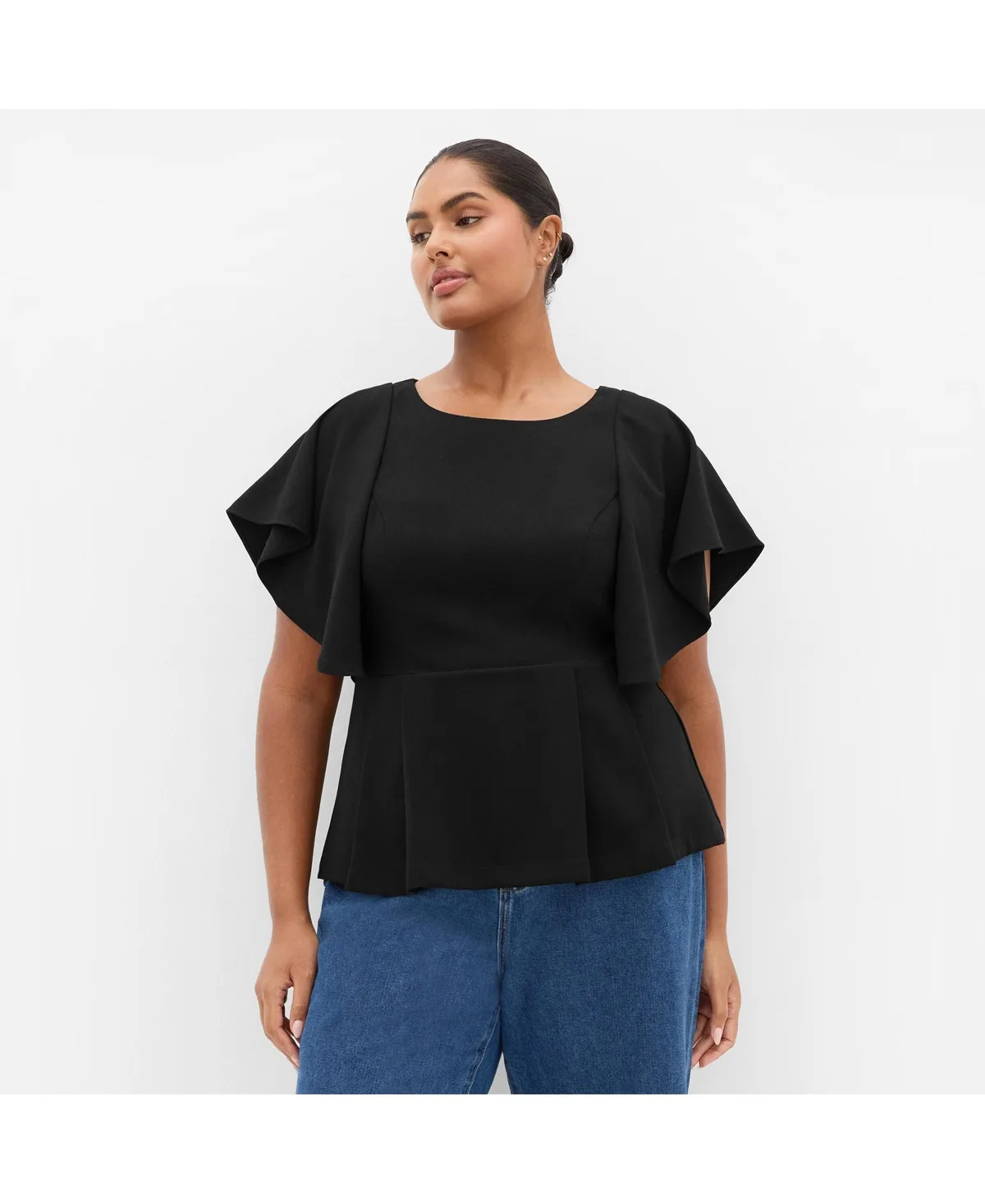 Cinched Peplum Top by City Chic